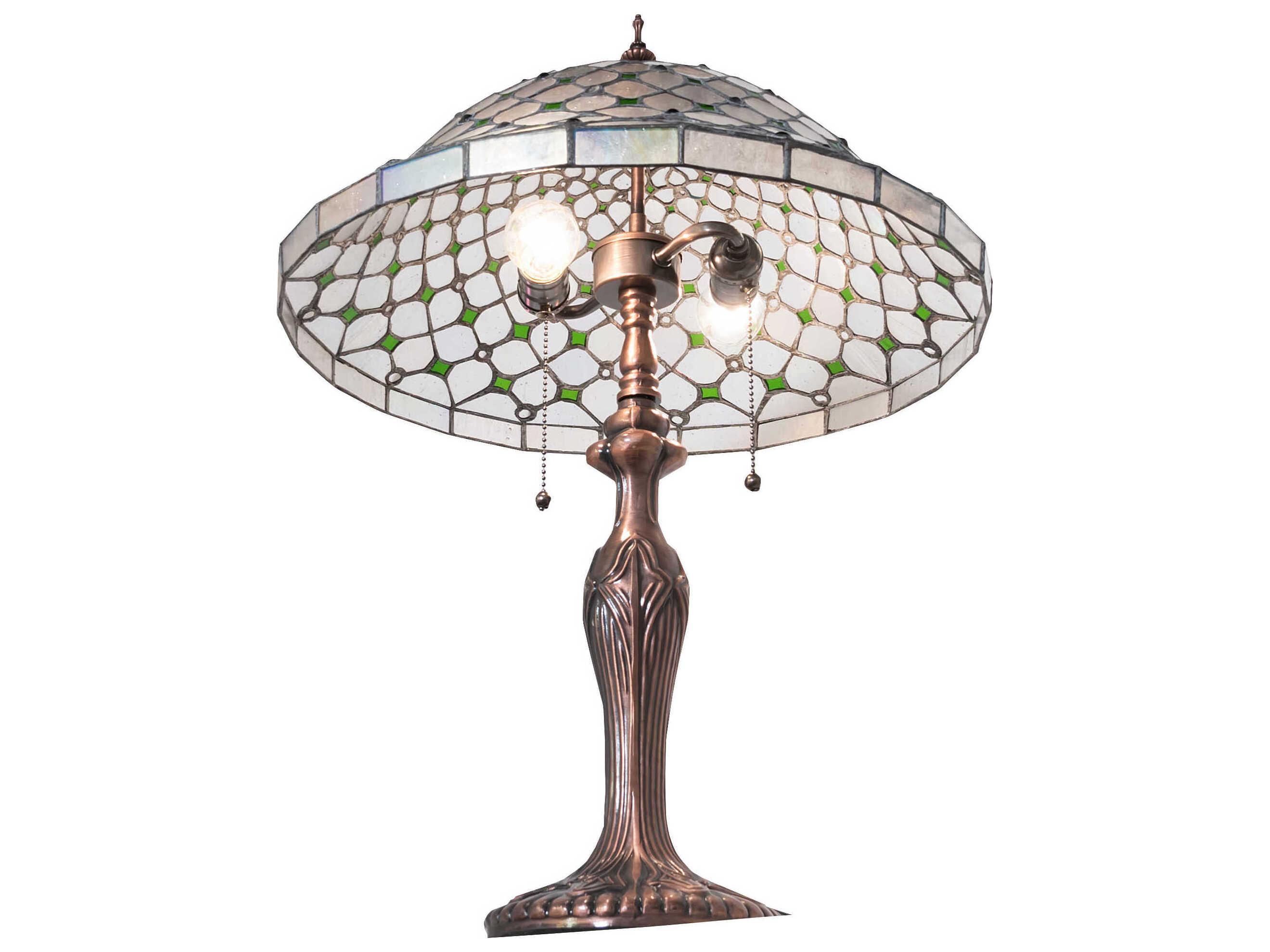 Meyda Diamond & Jewel Mahogany Bronze Table Lamp