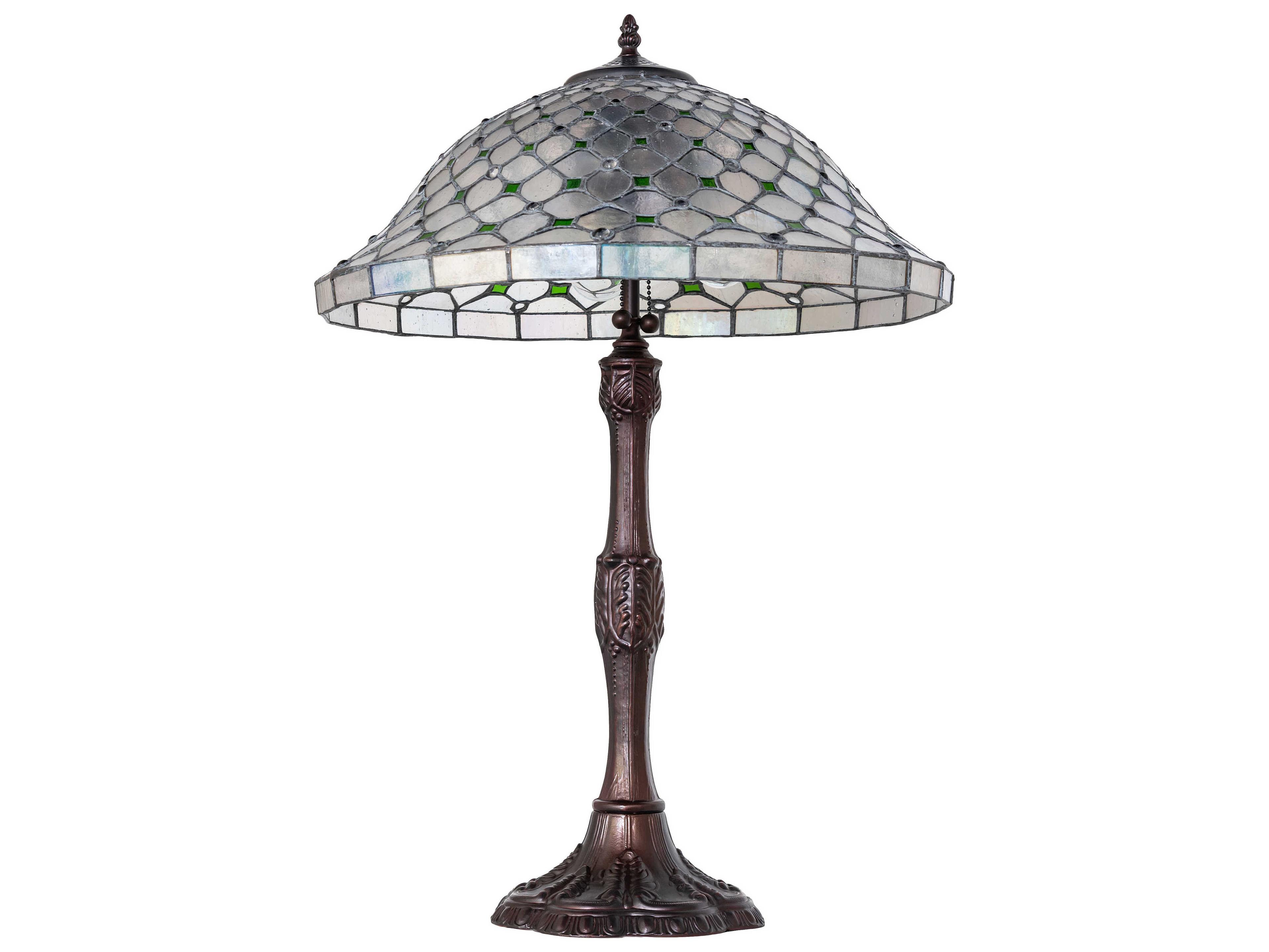 Meyda Diamond and Jewel Mahogany Bronze Buffet Lamp