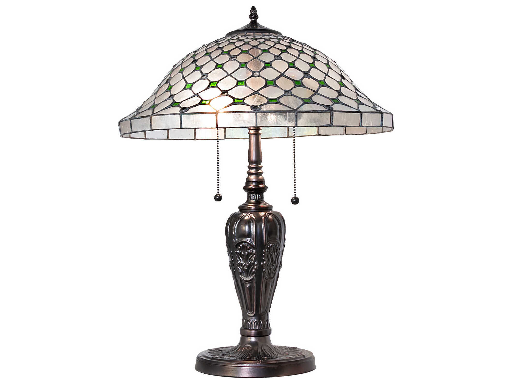 Meyda Diamond and Jewel Mahogany Bronze Buffet Lamp
