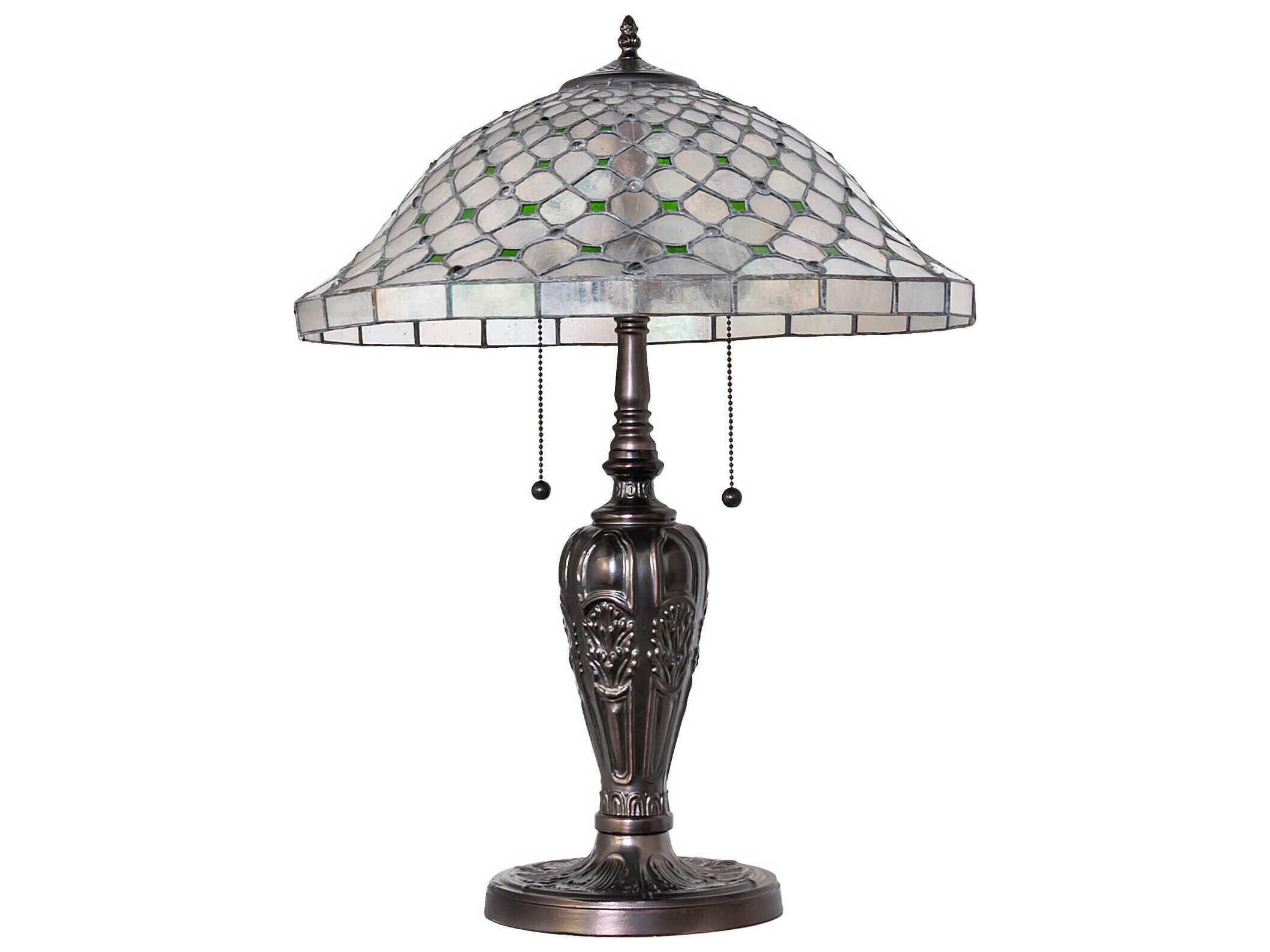 Meyda Diamond and Jewel Mahogany Bronze Buffet Lamp