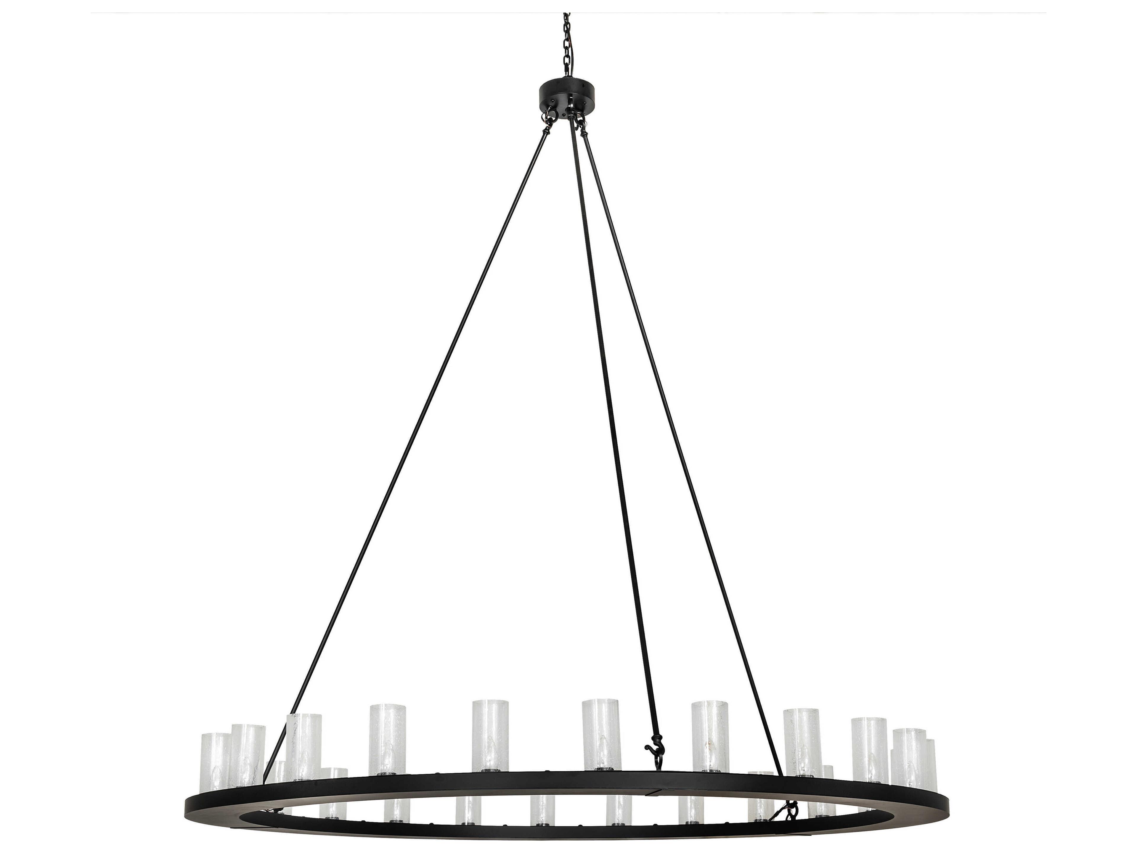 Meyda Loxley 24-Light Solar Black Cylinder Chandelier