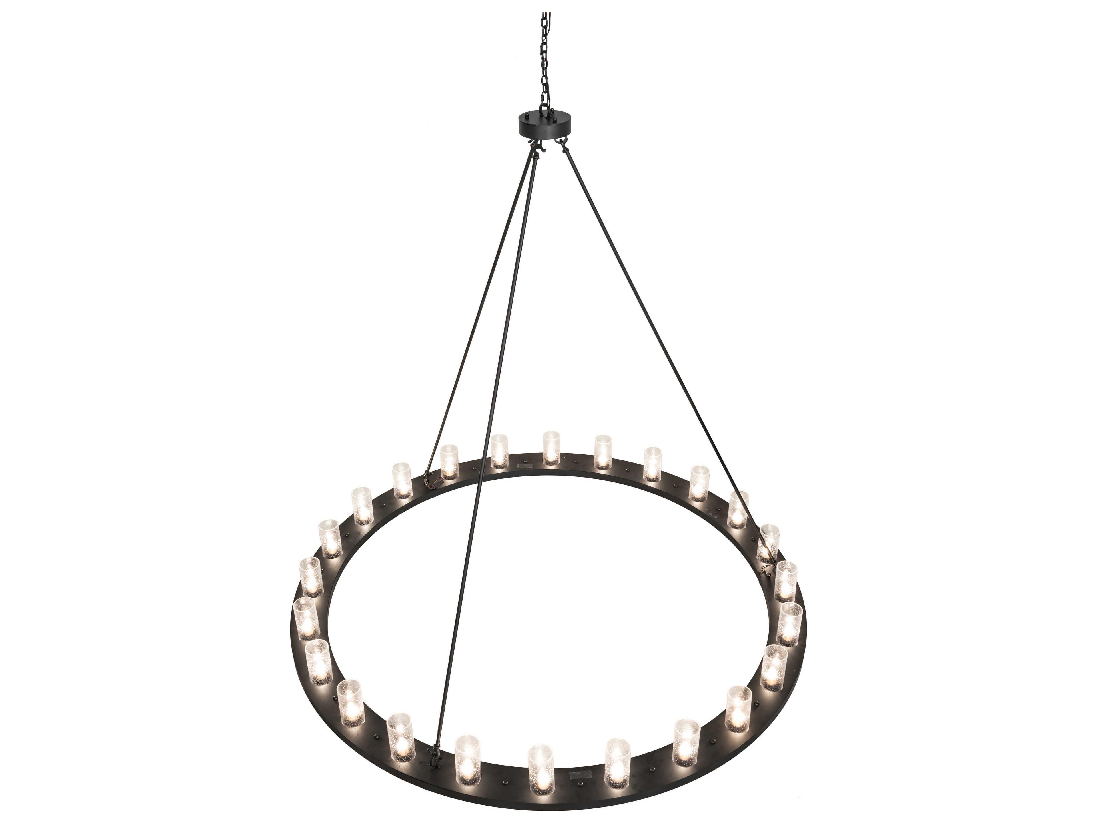 Meyda Loxley 24-Light Solar Black Cylinder Chandelier