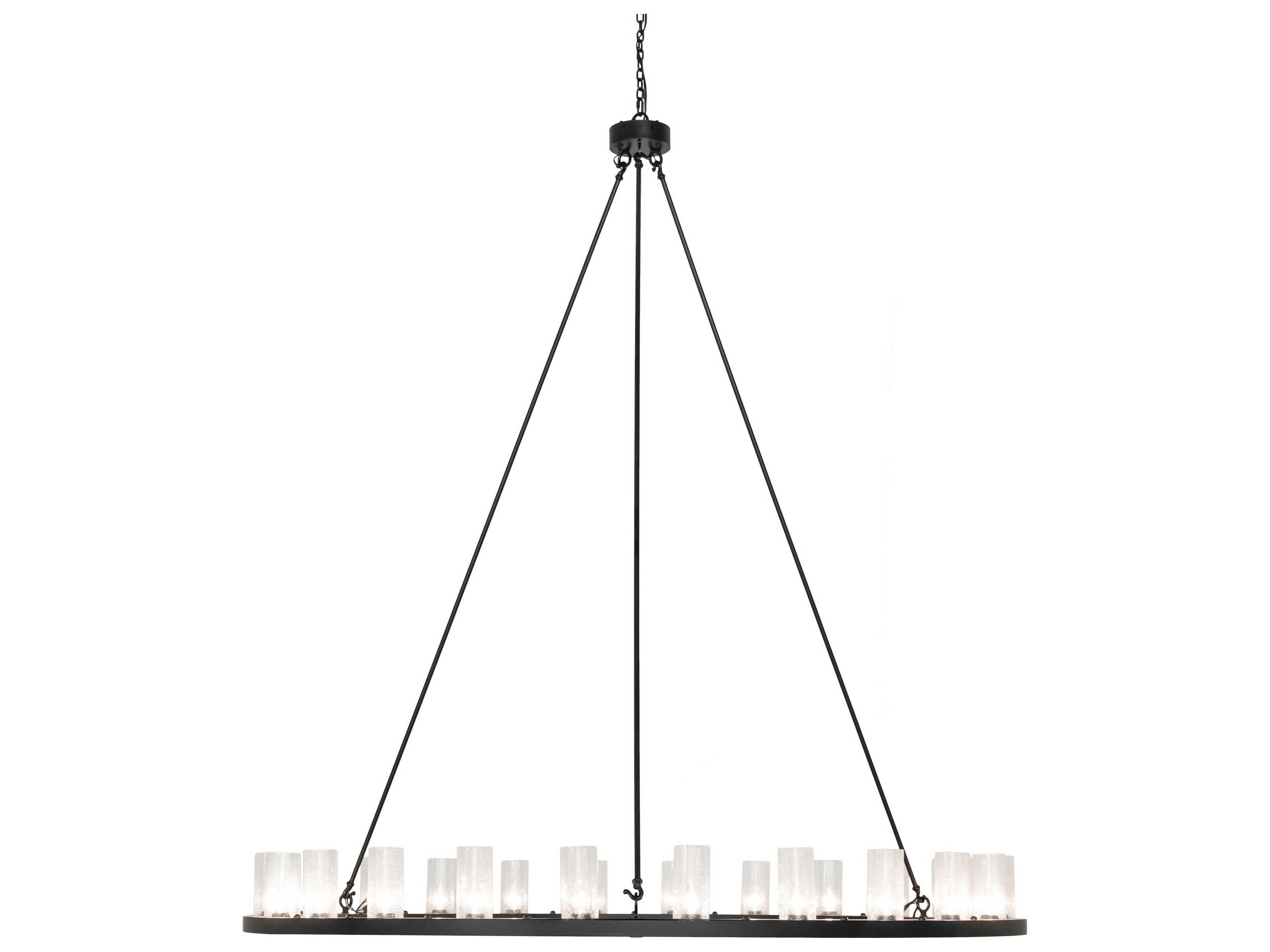 Meyda Loxley 24-Light Solar Black Cylinder Chandelier