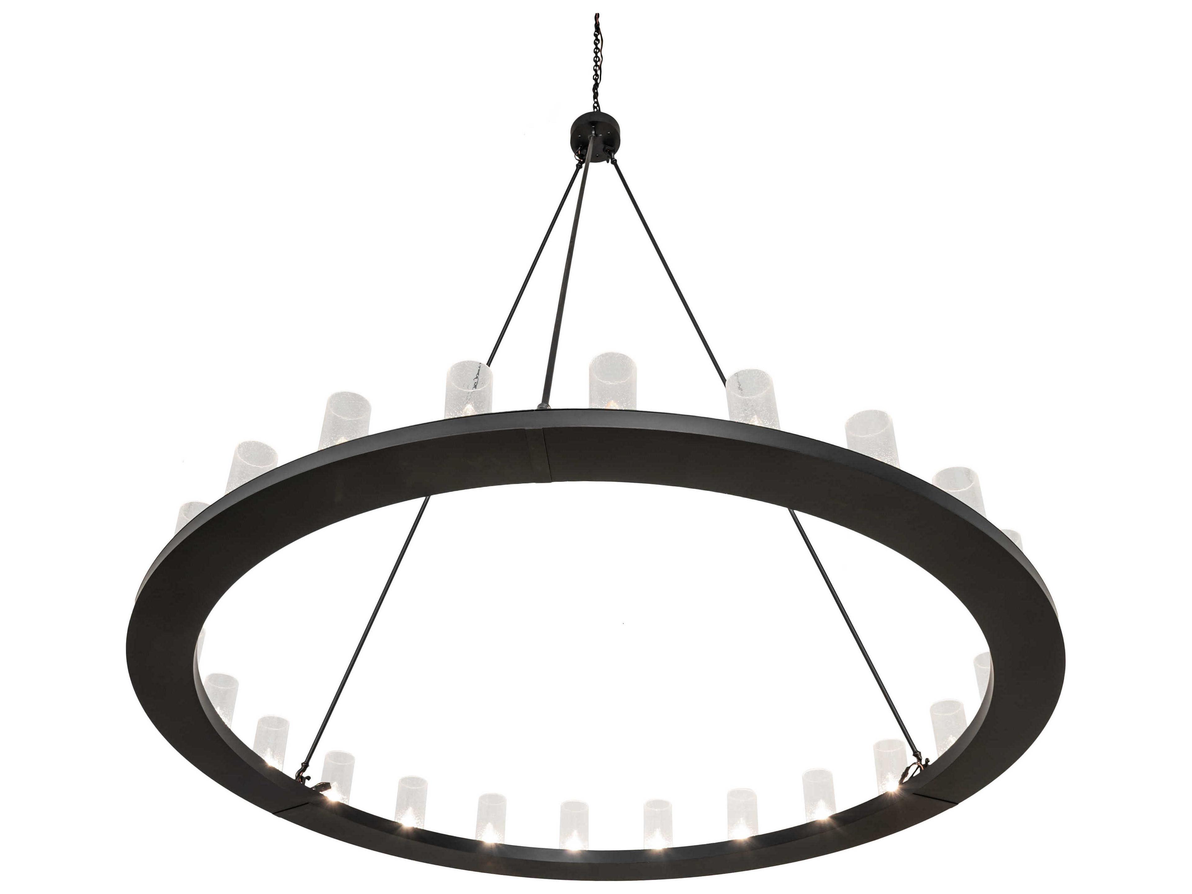 Meyda Loxley 24-Light Solar Black Cylinder Chandelier