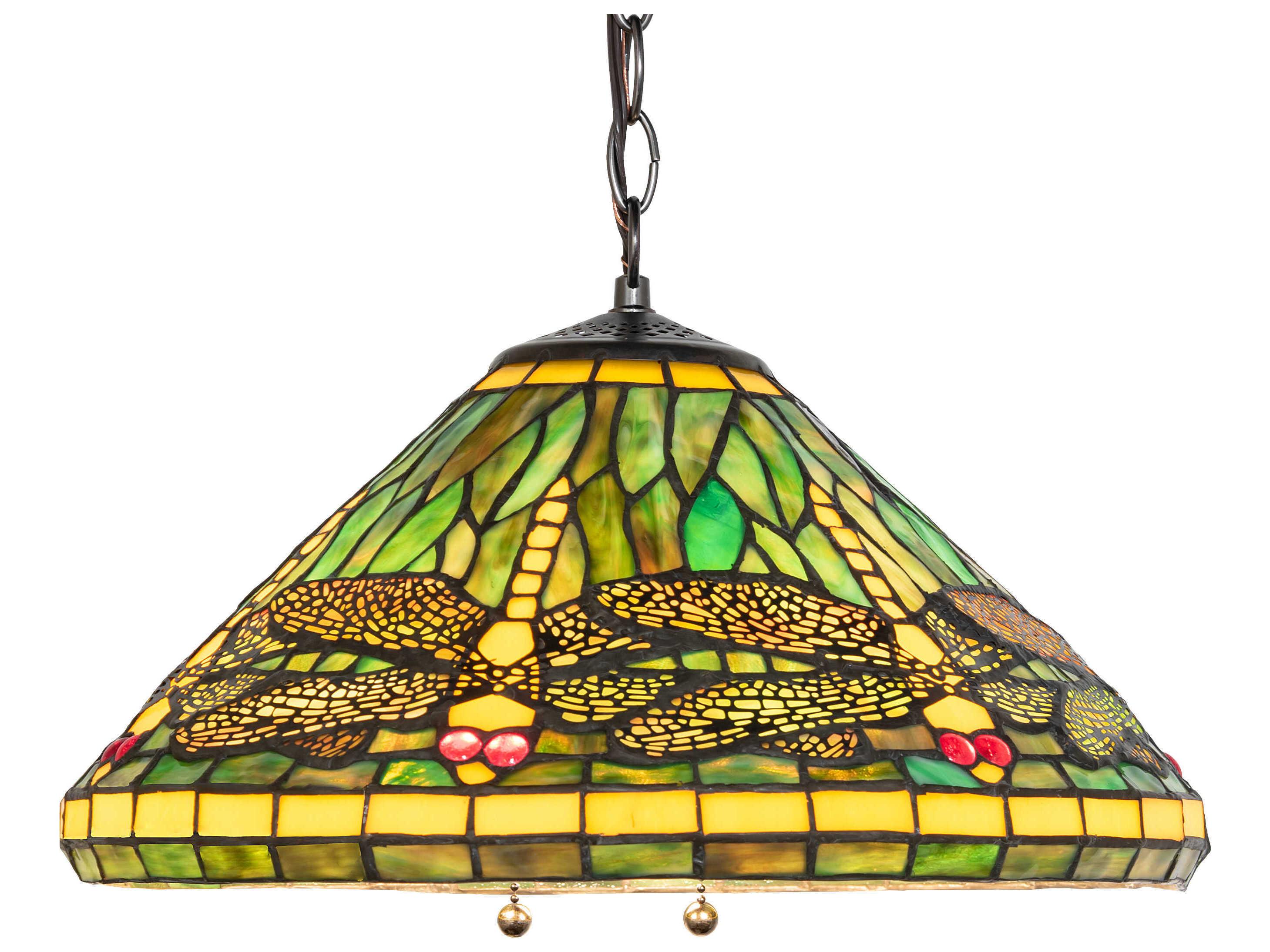 Meyda Tiffany Dragonfly 3-Light Mahogany Bronze Pendant