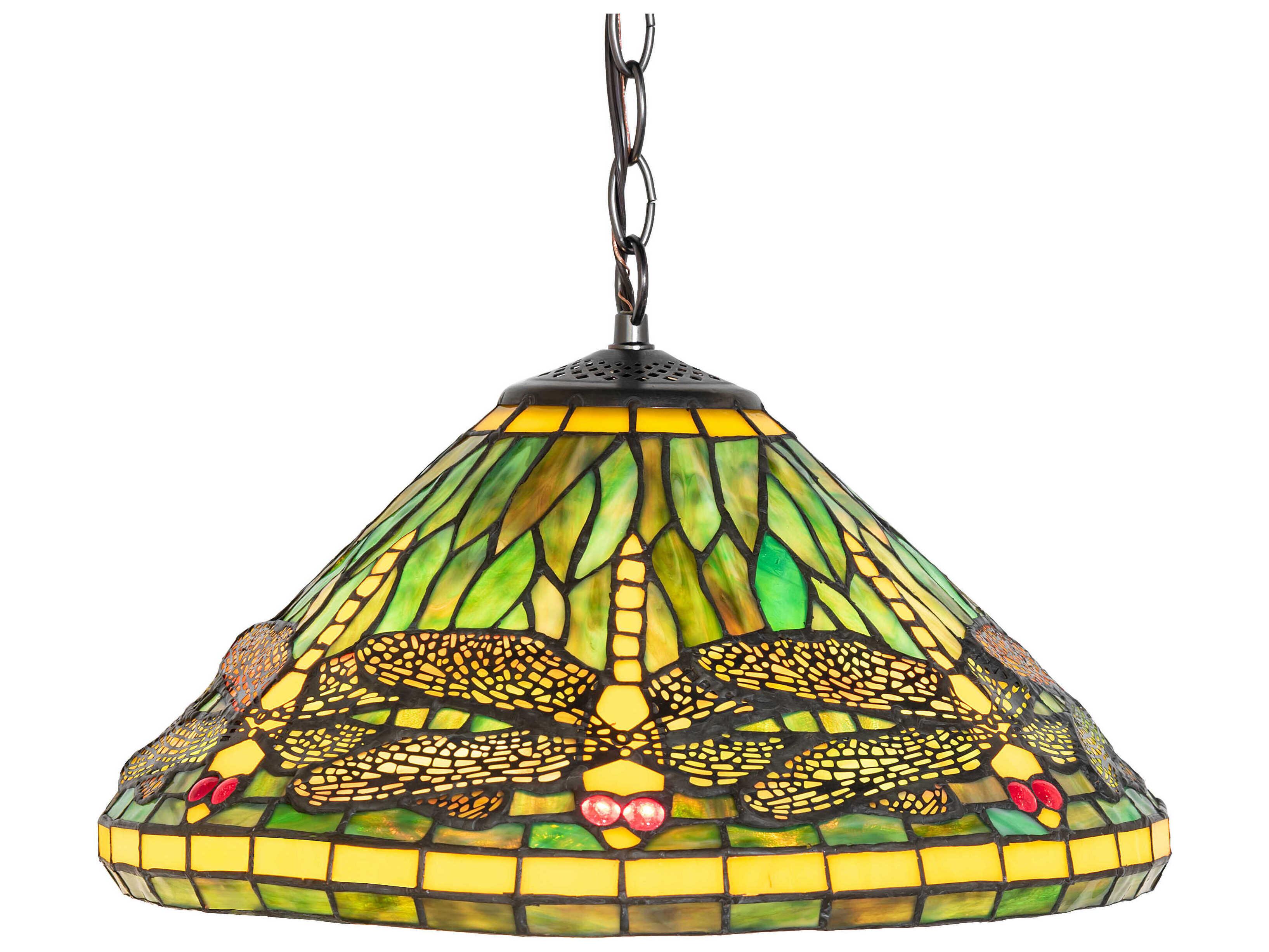 Meyda Tiffany Dragonfly 3-Light Mahogany Bronze Pendant