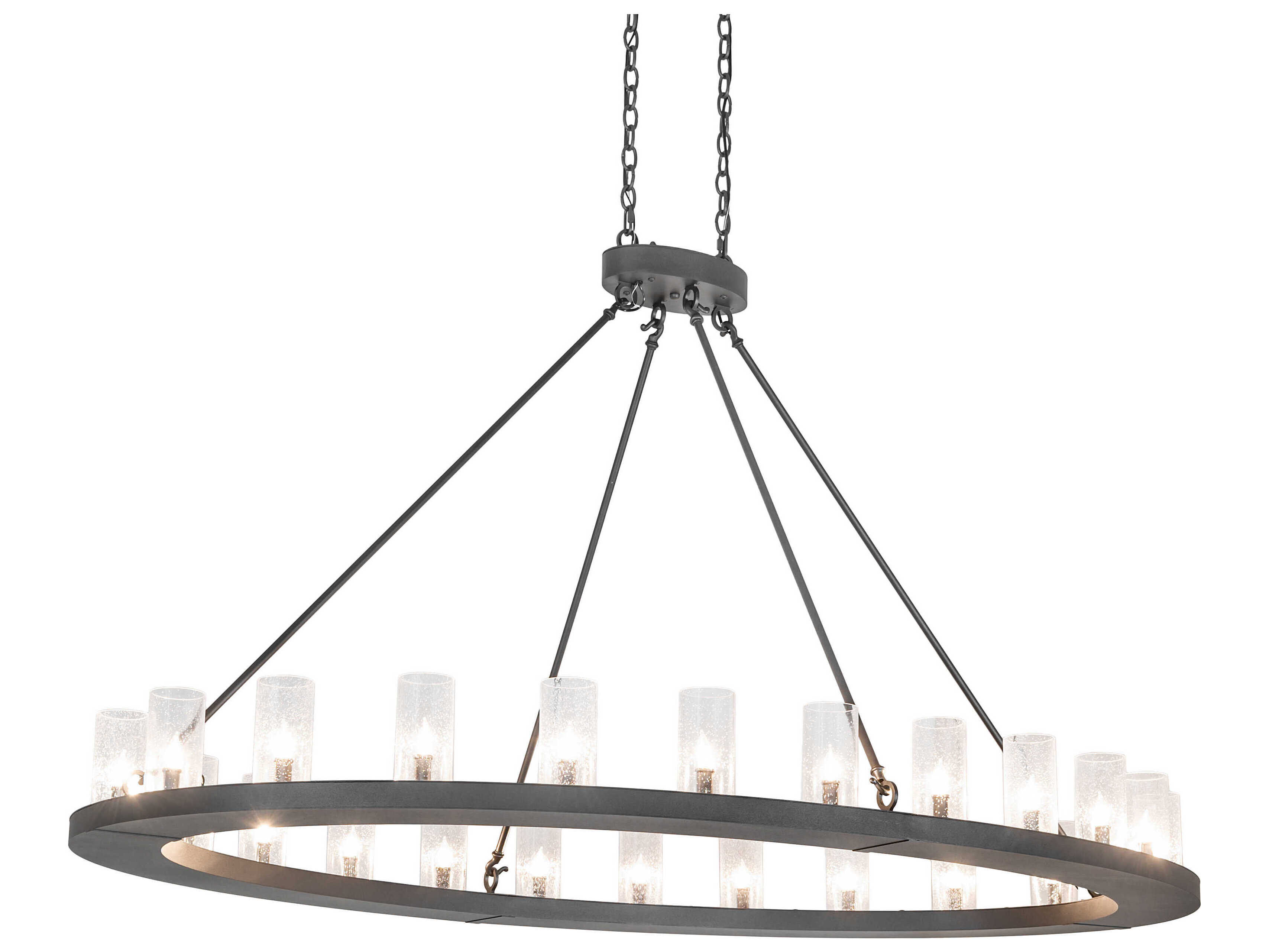 Meyda Loxley 24-Light Charred Iron Gray Cylinder Island Pendant