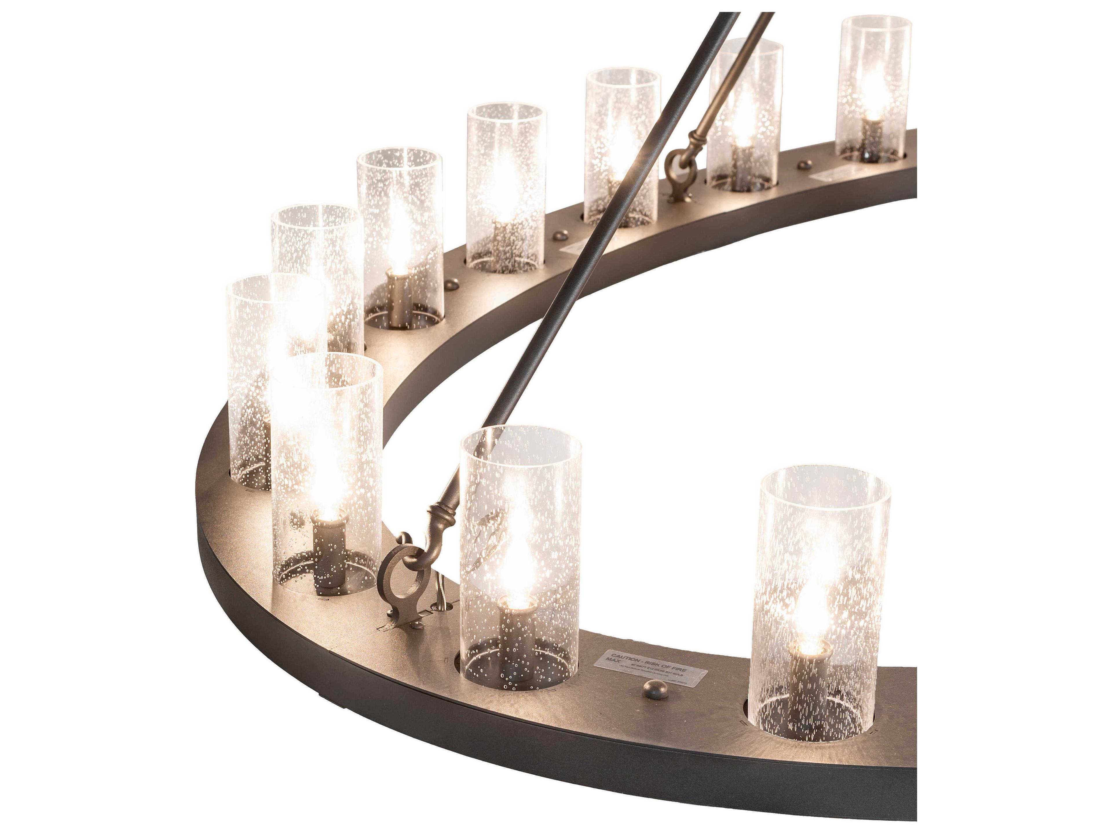 Meyda Loxley 24-Light Charred Iron Gray Cylinder Island Pendant