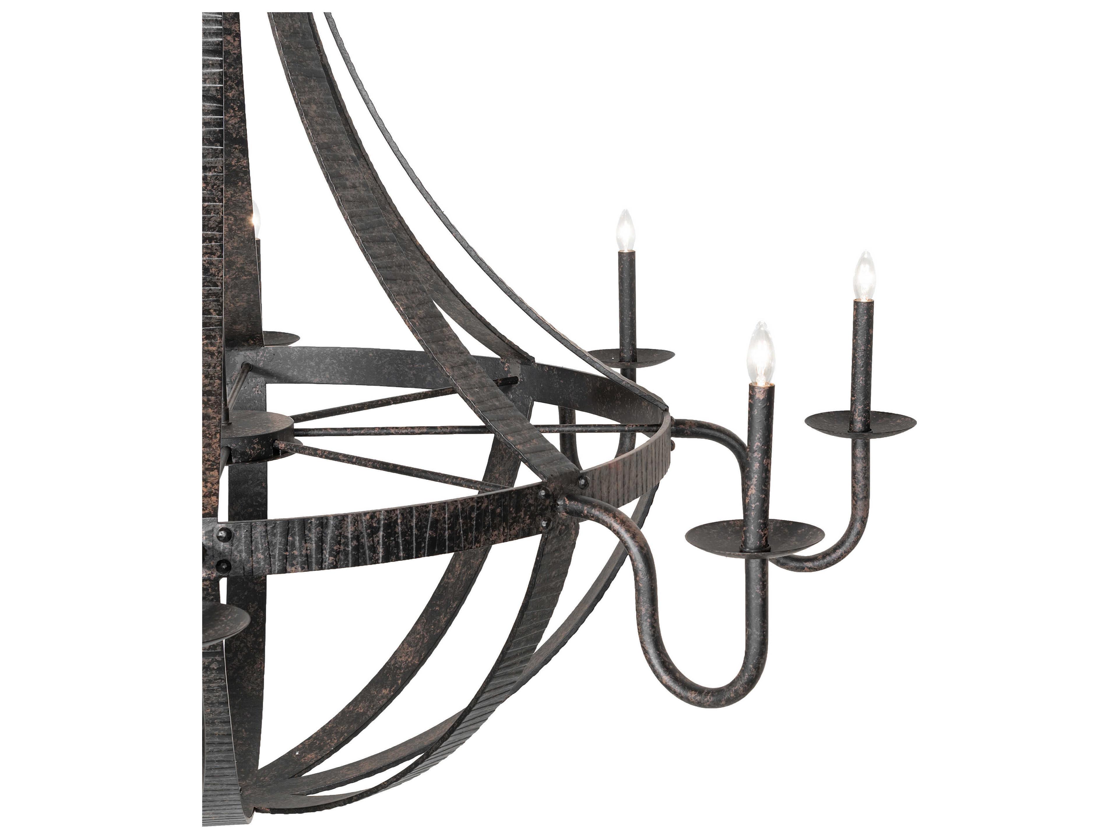 Meyda Barrel Stave 8-Light Coffee Bean Black Candelabra Chandelier