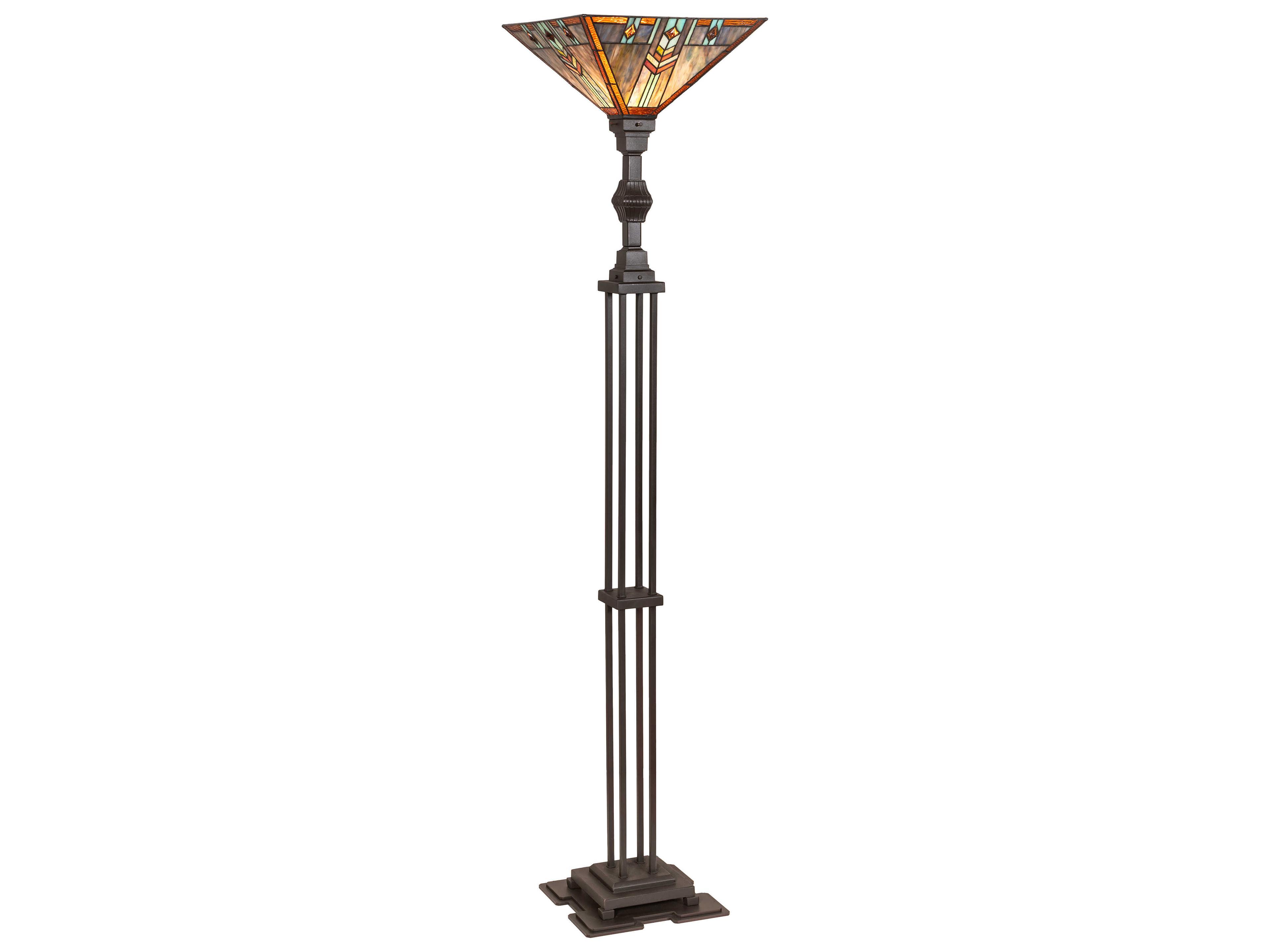 Meyda Prairie Wheat Stained Glass Floor Lamp