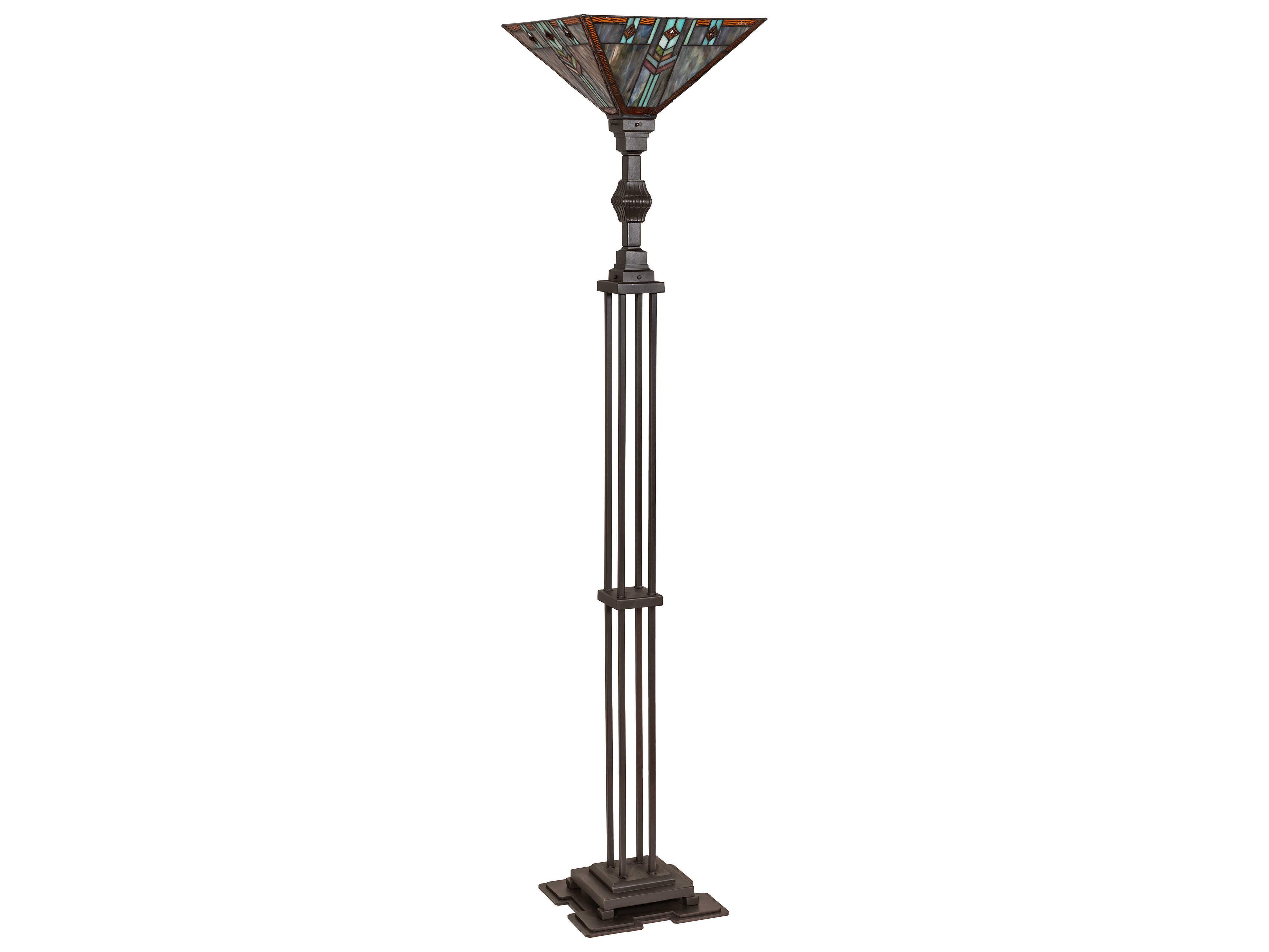 Meyda Prairie Wheat Stained Glass Floor Lamp