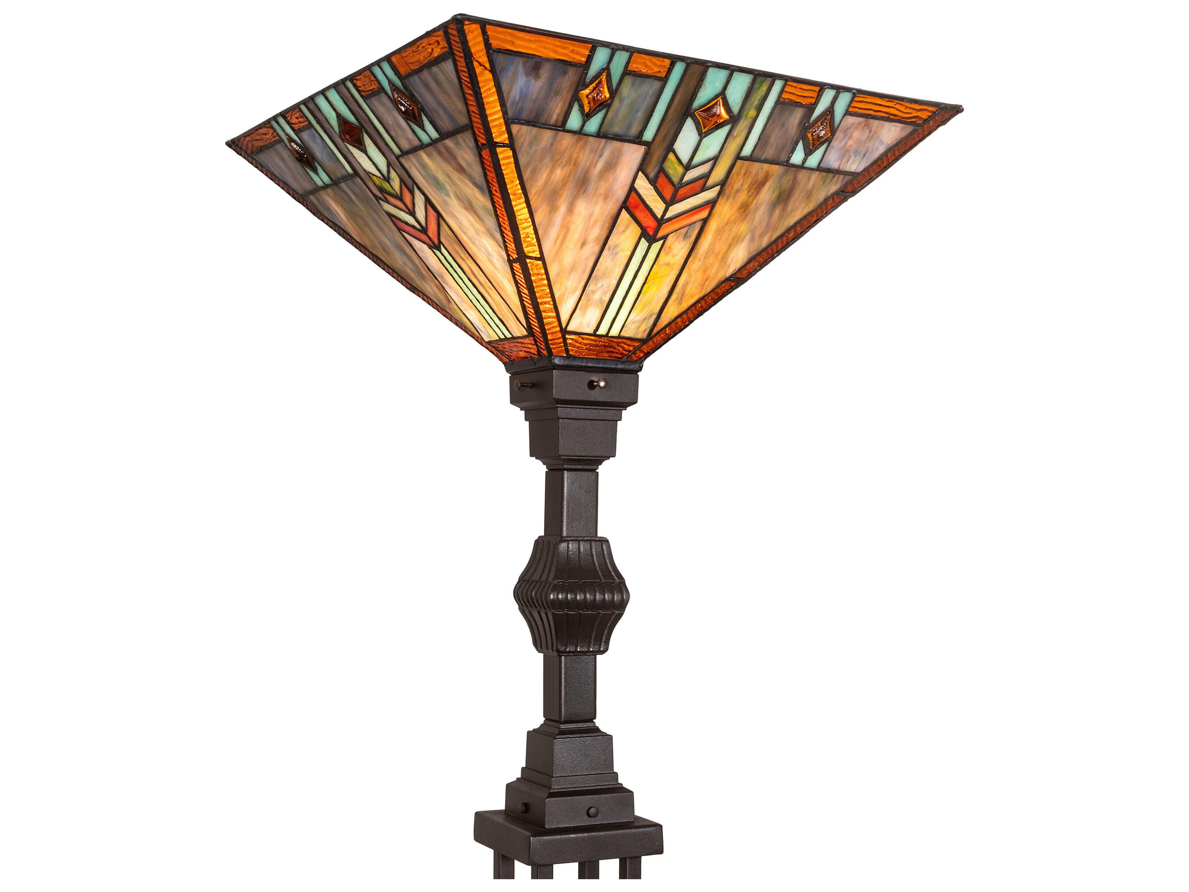 Meyda Prairie Wheat Stained Glass Floor Lamp