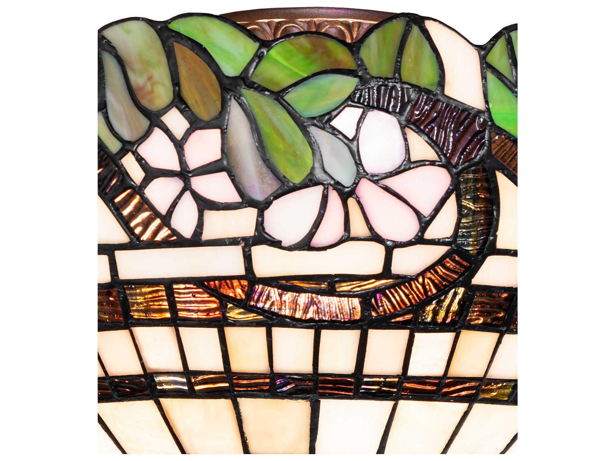 Meyda Handel Grapevine 4-Light Mahogany Bronze Bowl Flush Mount