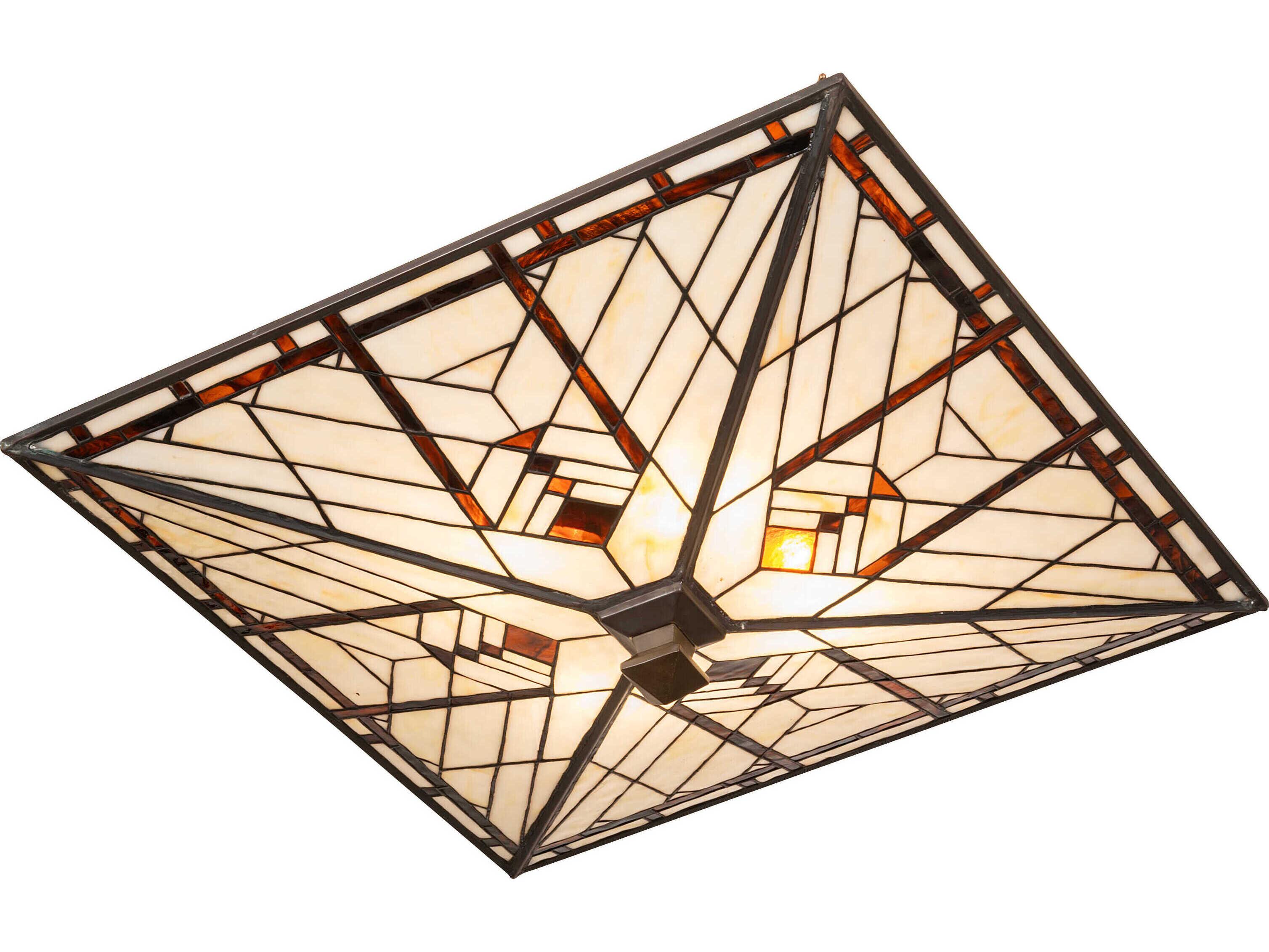 Meyda Prairie Mission 4-Light Antique Copper Semi Flush Mount