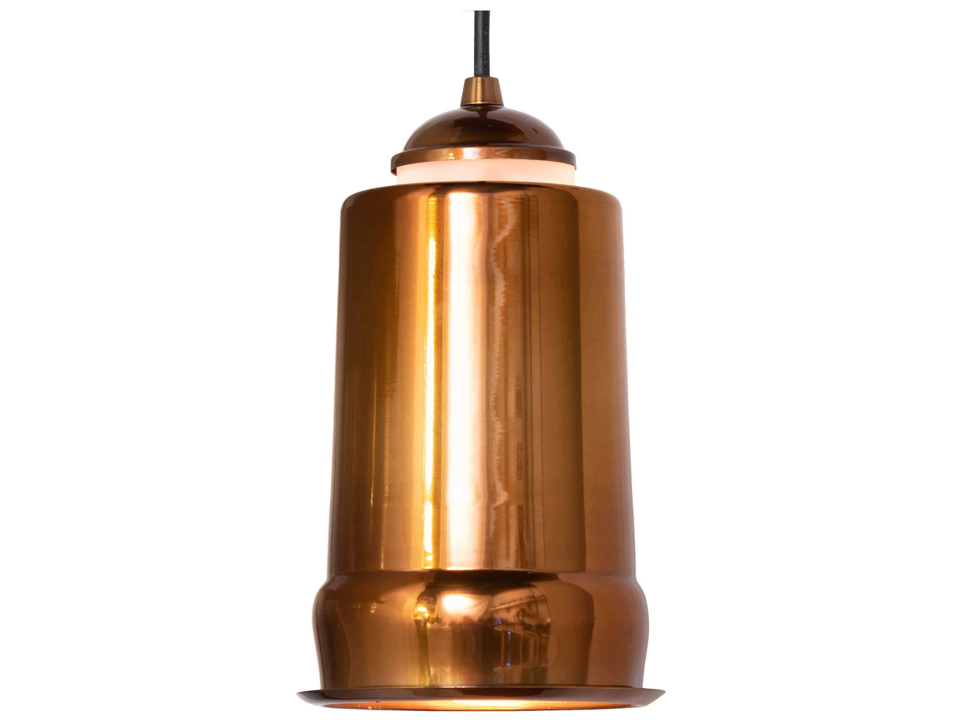 Meyda Cilindro 1-Light Transparent Copper Cylinder Mini Pendant