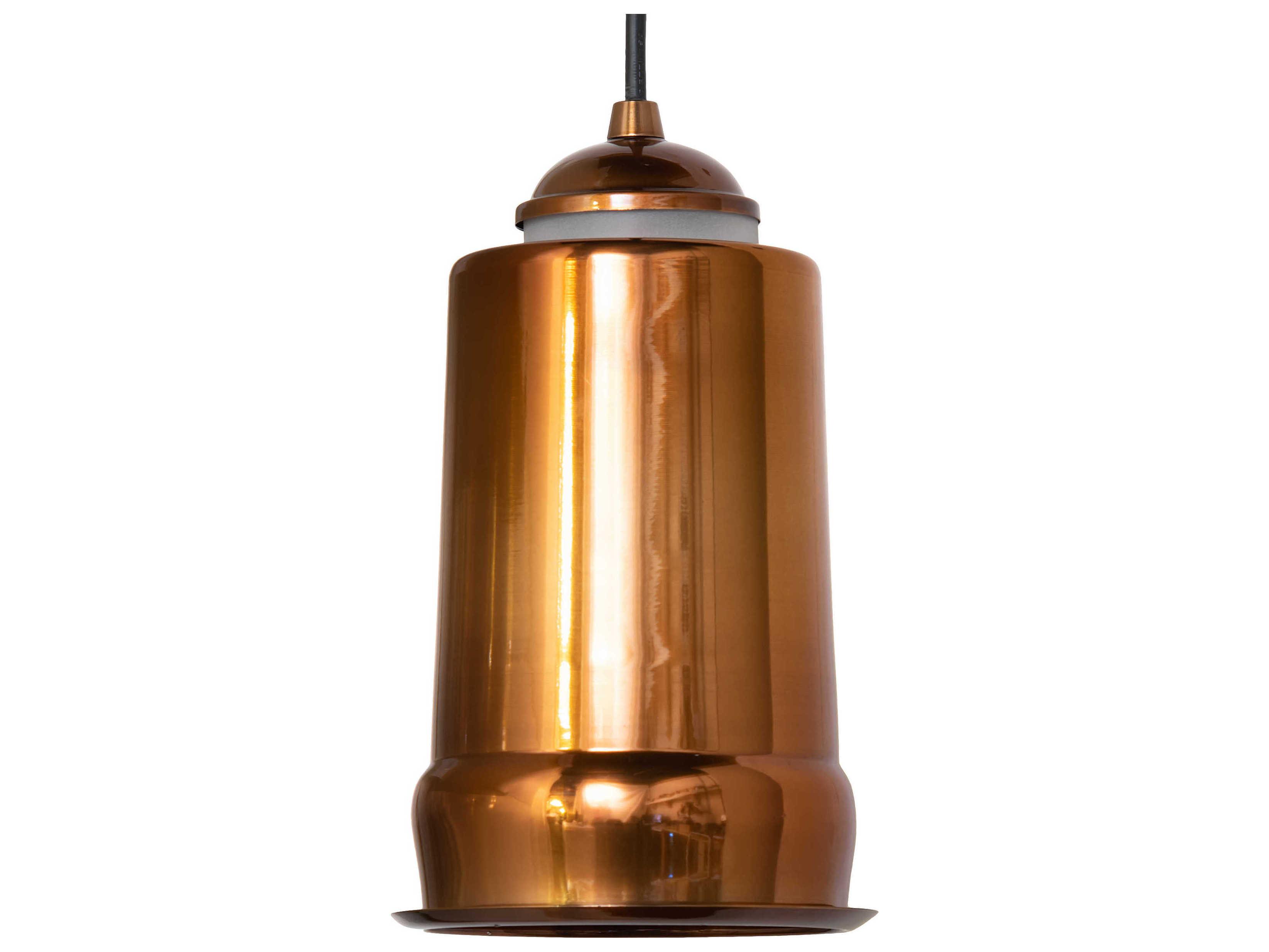 Meyda Cilindro 1-Light Transparent Copper Cylinder Mini Pendant
