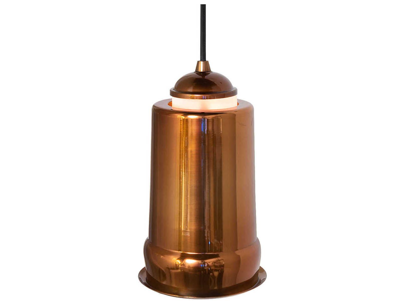 Meyda Cilindro 1-Light Transparent Copper Cylinder Mini Pendant