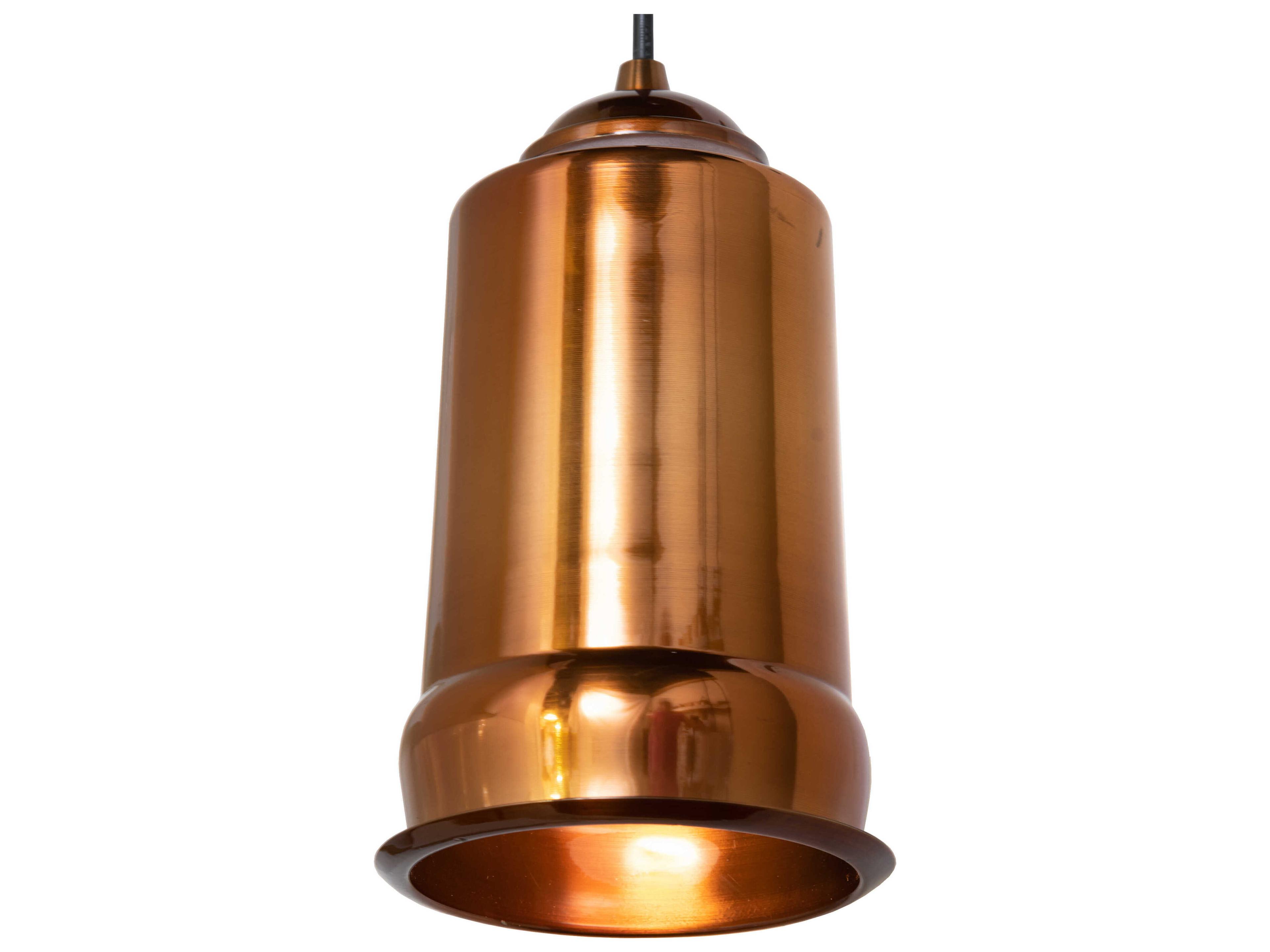 Meyda Cilindro 1-Light Transparent Copper Cylinder Mini Pendant