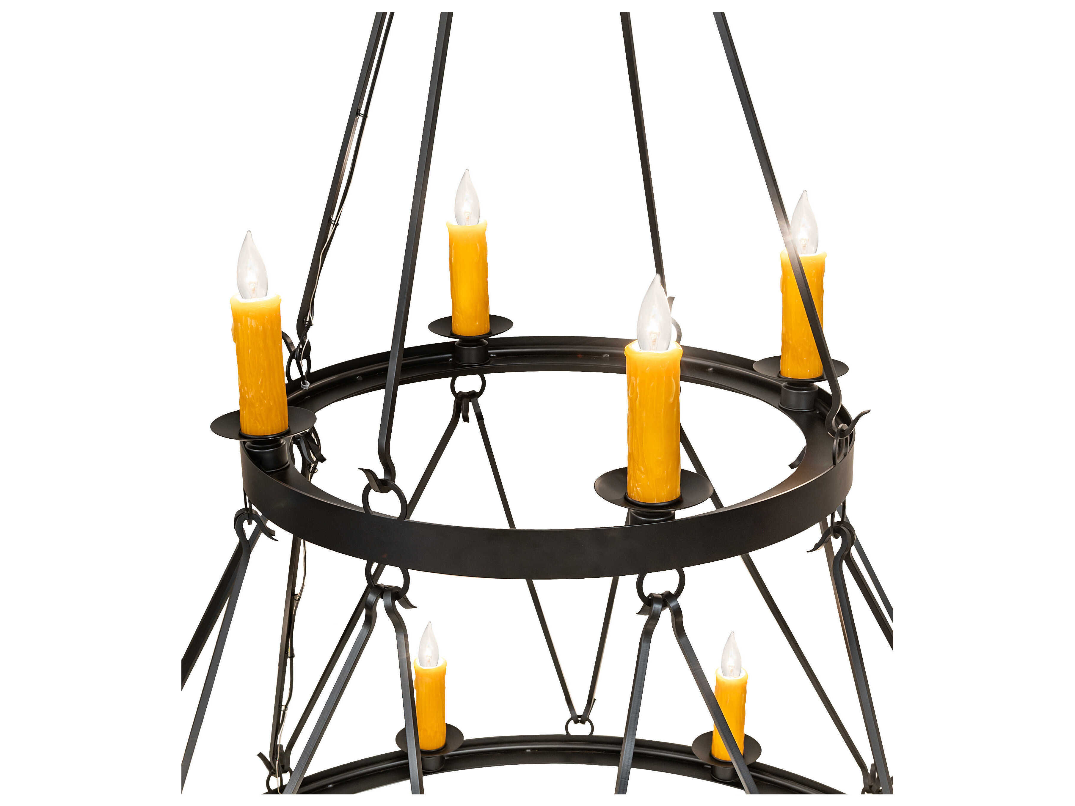 Meyda Lakeshore 12-Light Solar Black Candelabra Chandelier