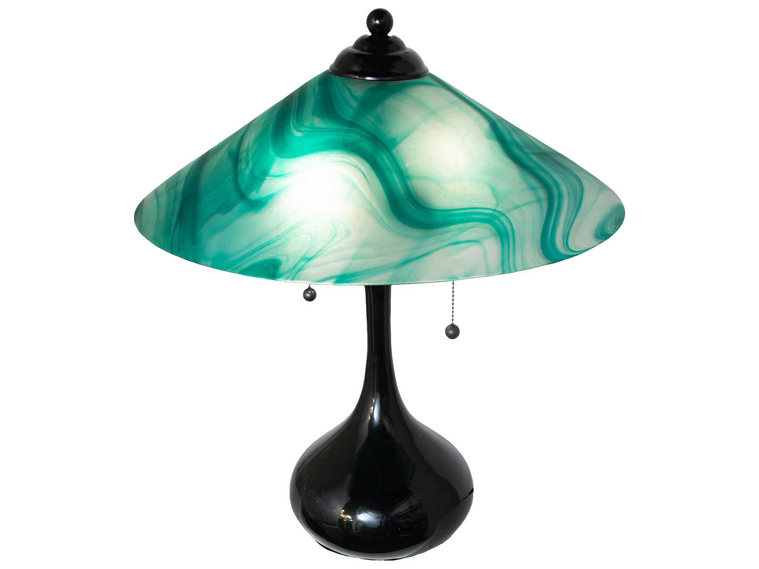 Meyda Metro Mente Swirl Mirror Black Powdercoat Table Lamp