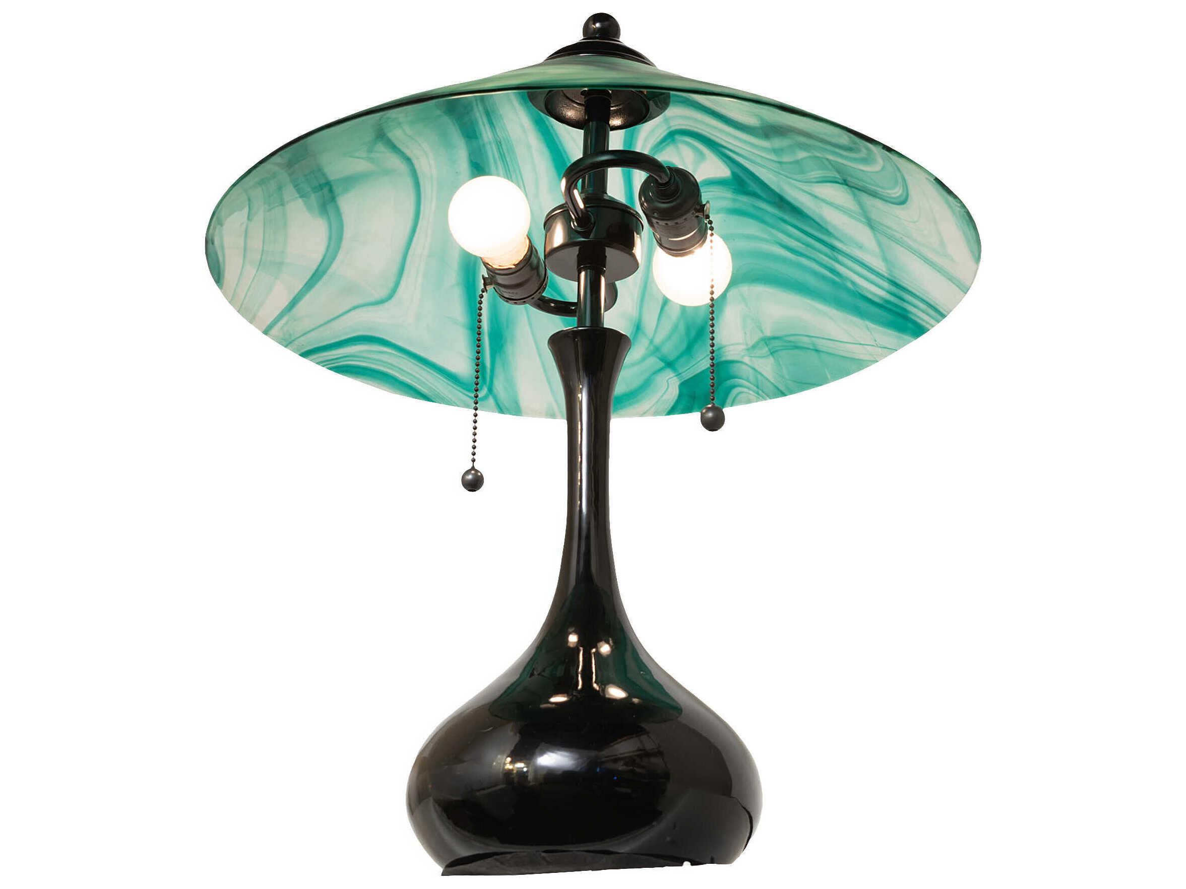 Meyda Metro Mente Swirl Mirror Black Powdercoat Table Lamp