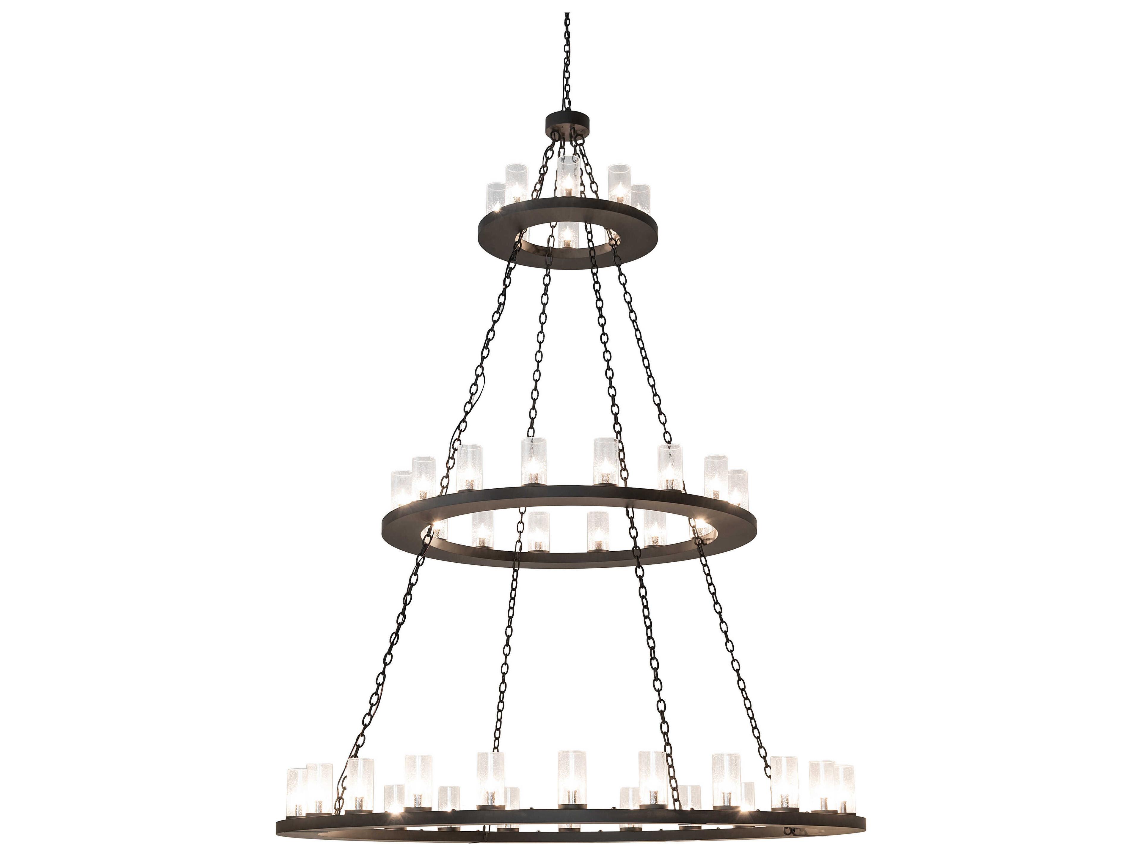Meyda Loxley 48-Light Oil Rubbed Bronze Cylinder Tiered Chandelier