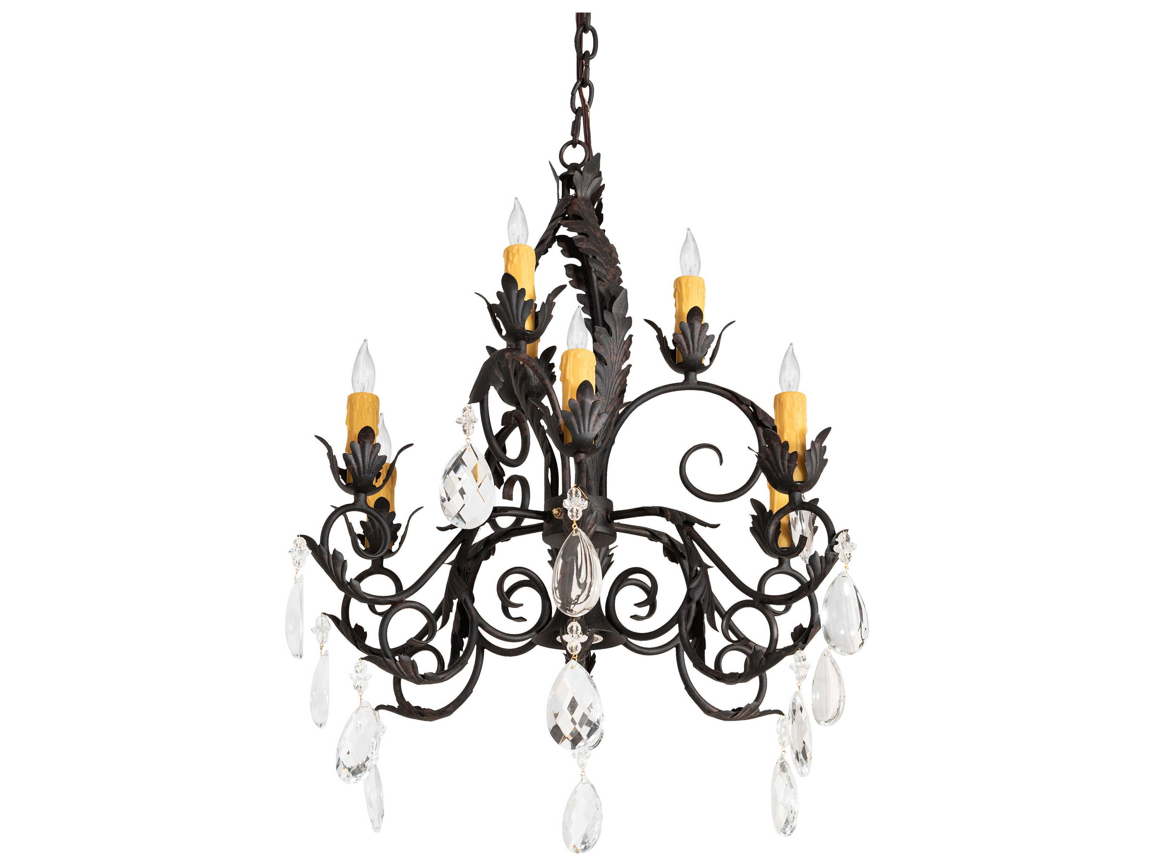 Meyda New Country French 9-Light 1-Light Chestnut Textured Brown Candelabra Chandelier