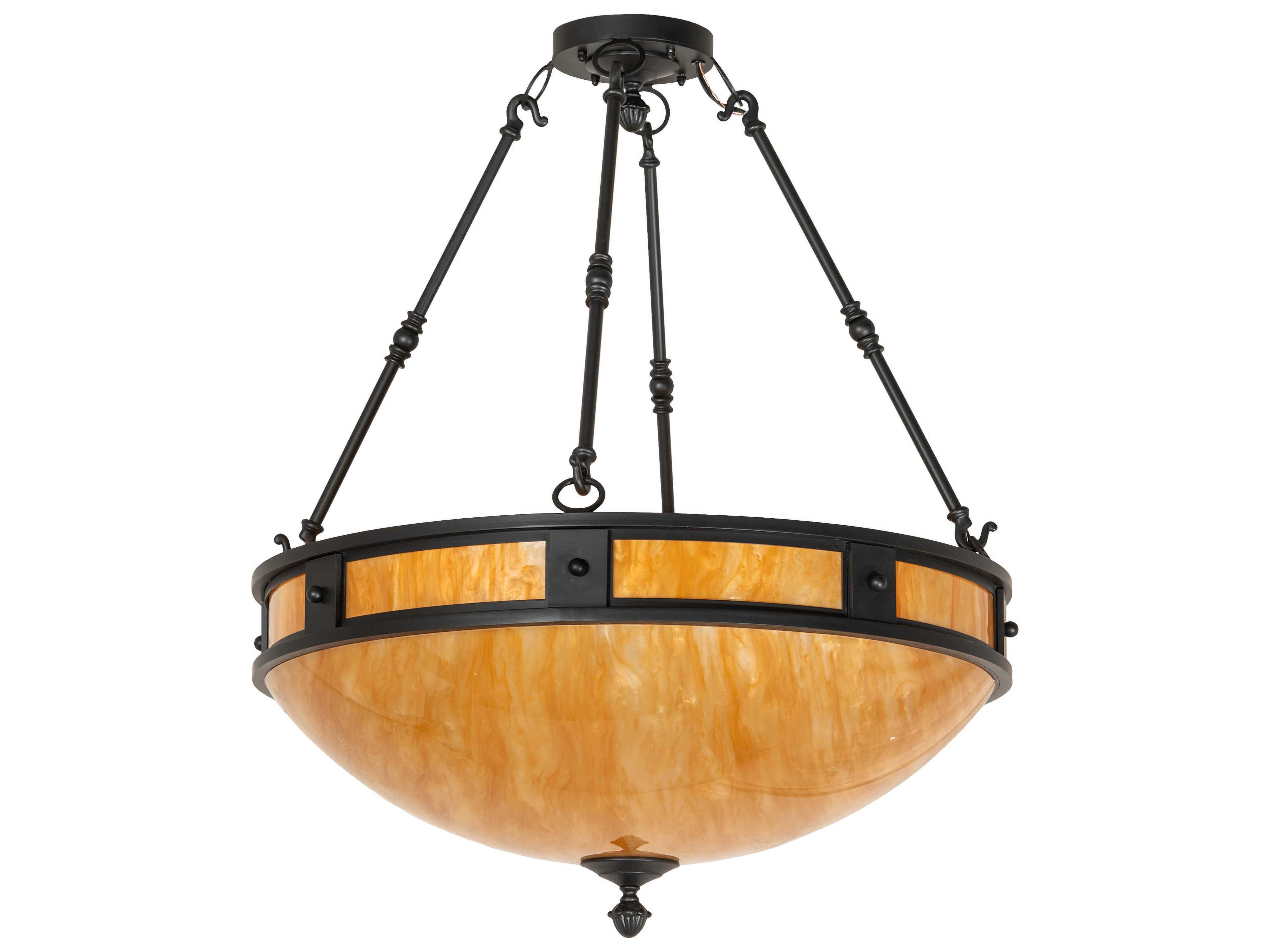 Meyda Capella 4-Light Solar Black Pendant
