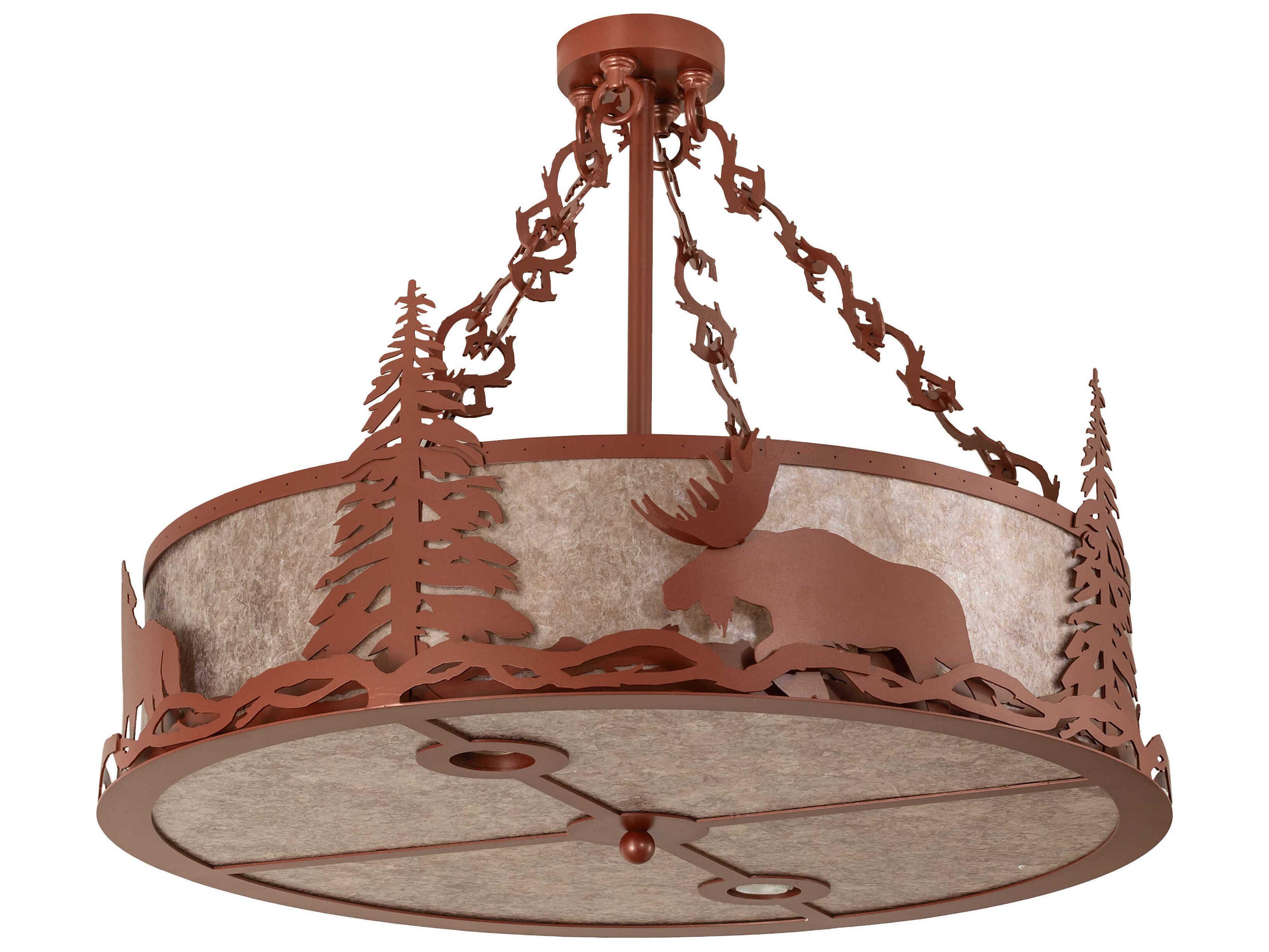 Meyda Wildlife 6-Light Pearl Copper Pendant