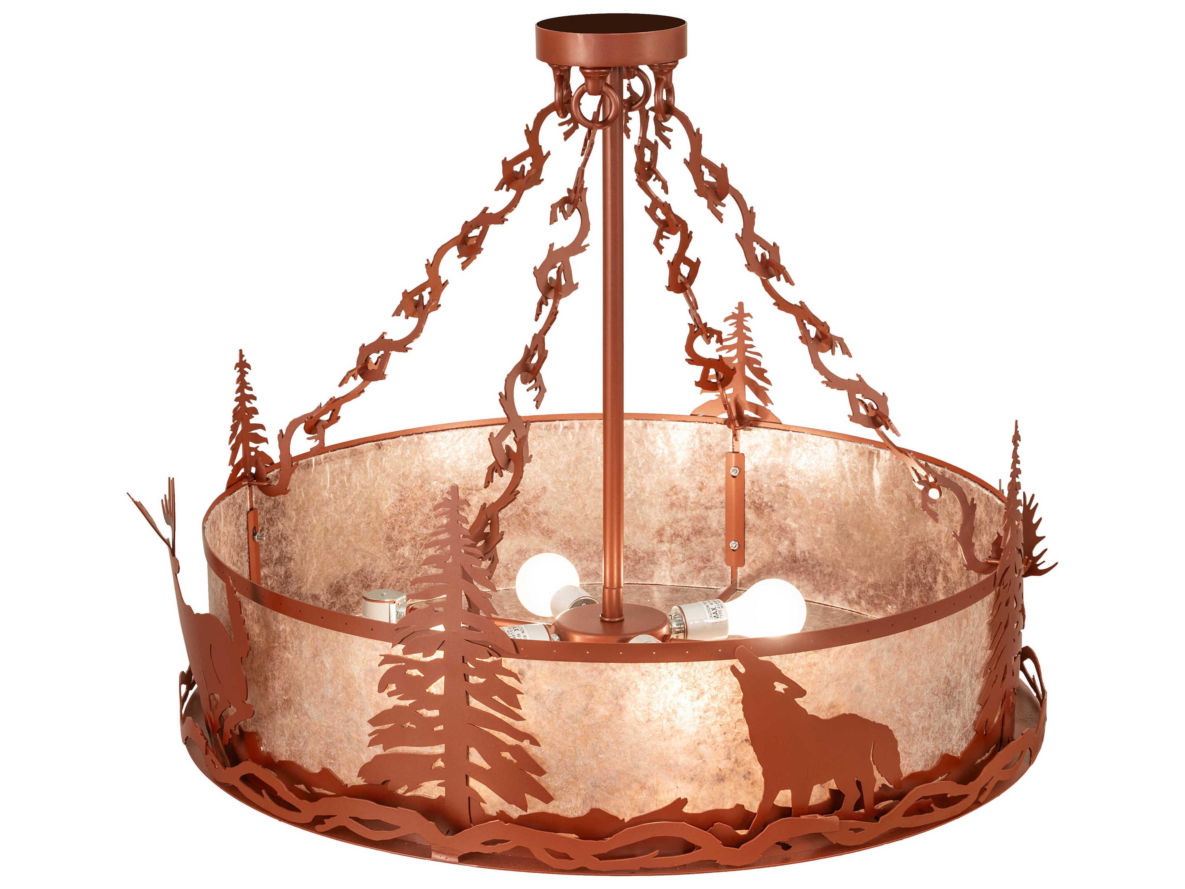 Meyda Wildlife 6-Light Pearl Copper Pendant
