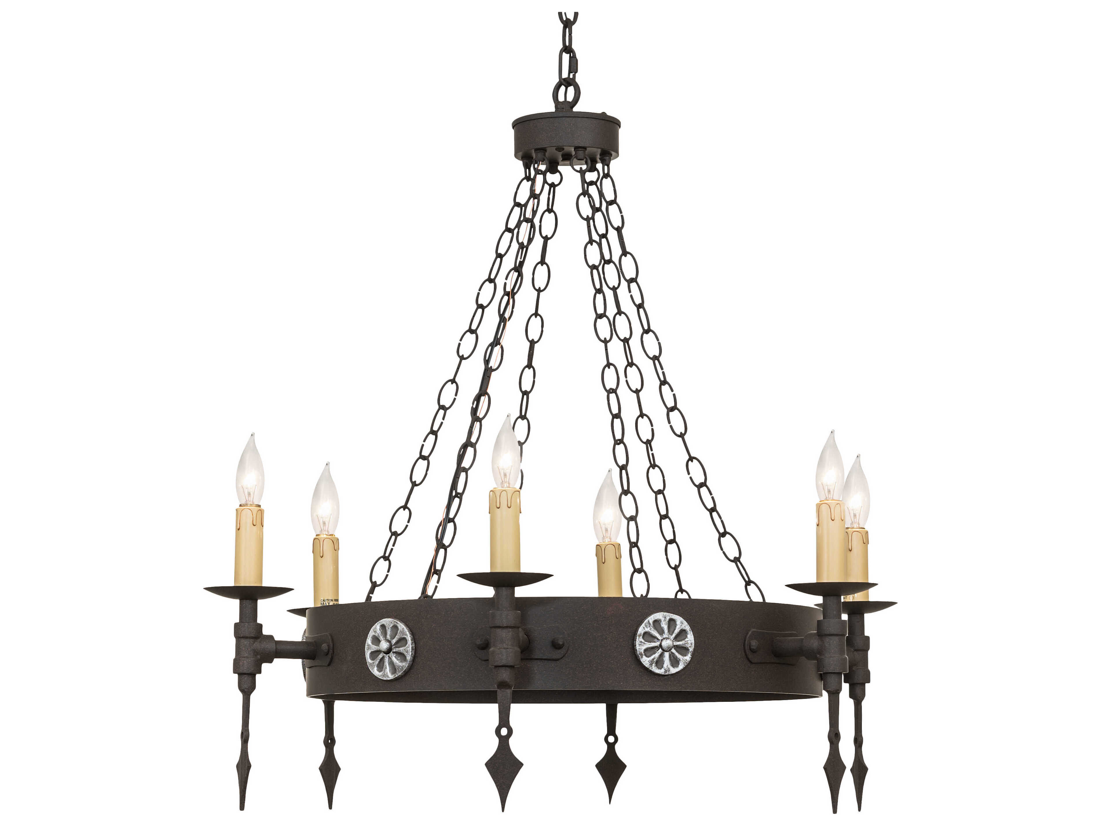 Meyda Warwick 6-Light Dark Roast Black Candelabra Chandelier