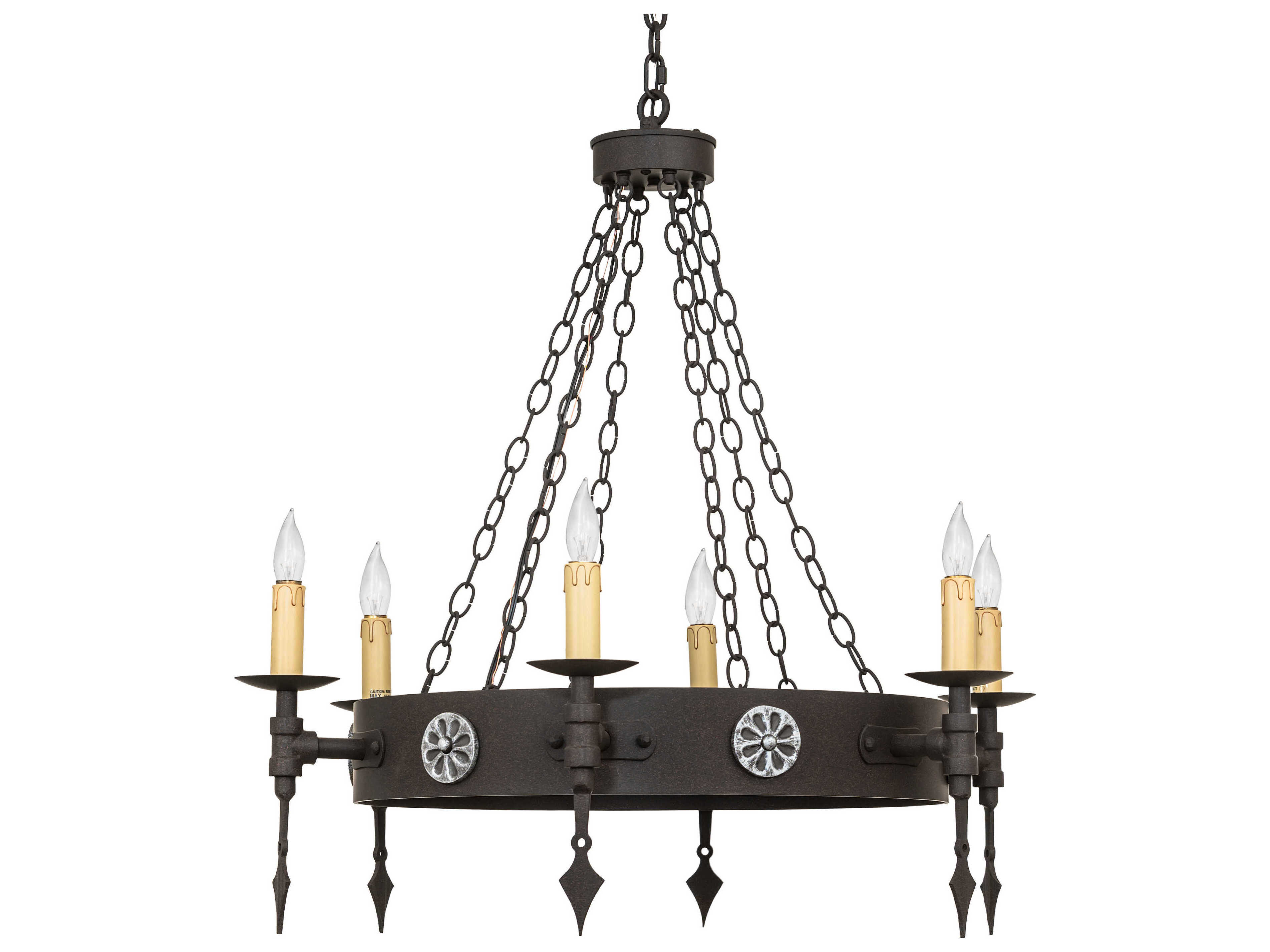 Meyda Warwick 6-Light Dark Roast Black Candelabra Chandelier