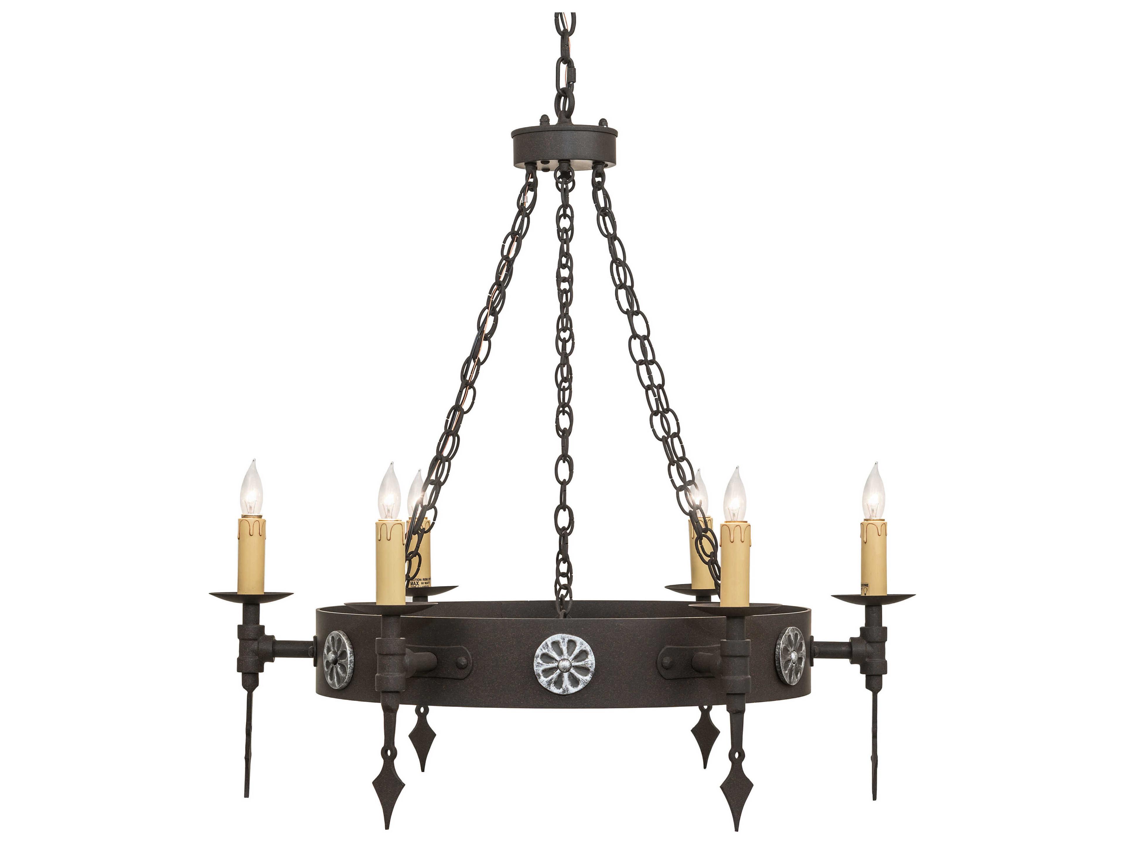 Meyda Warwick 6-Light Dark Roast Black Candelabra Chandelier