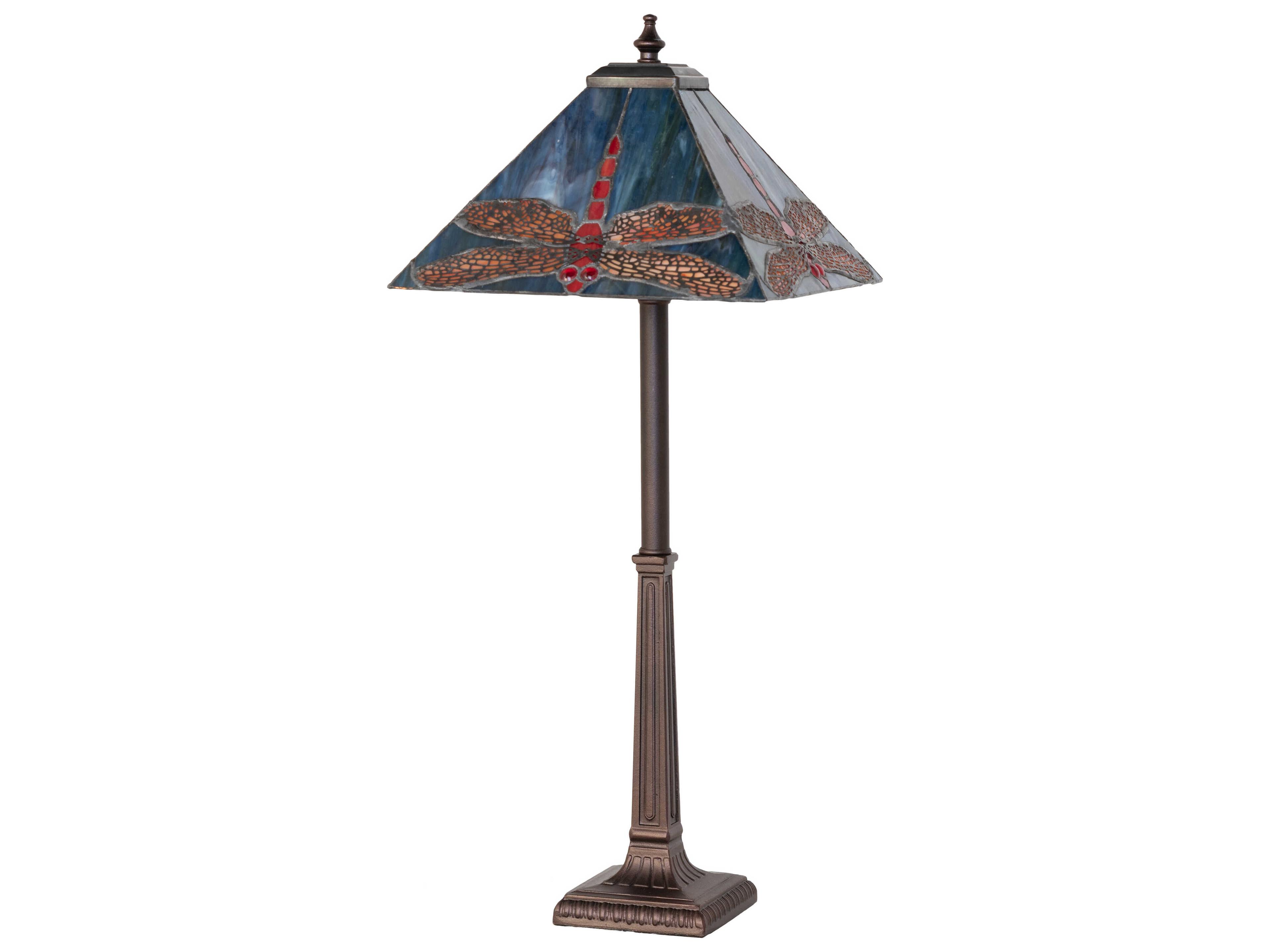 Meyda Prairie Dragonfly Mahogany Bronze Table Lamp
