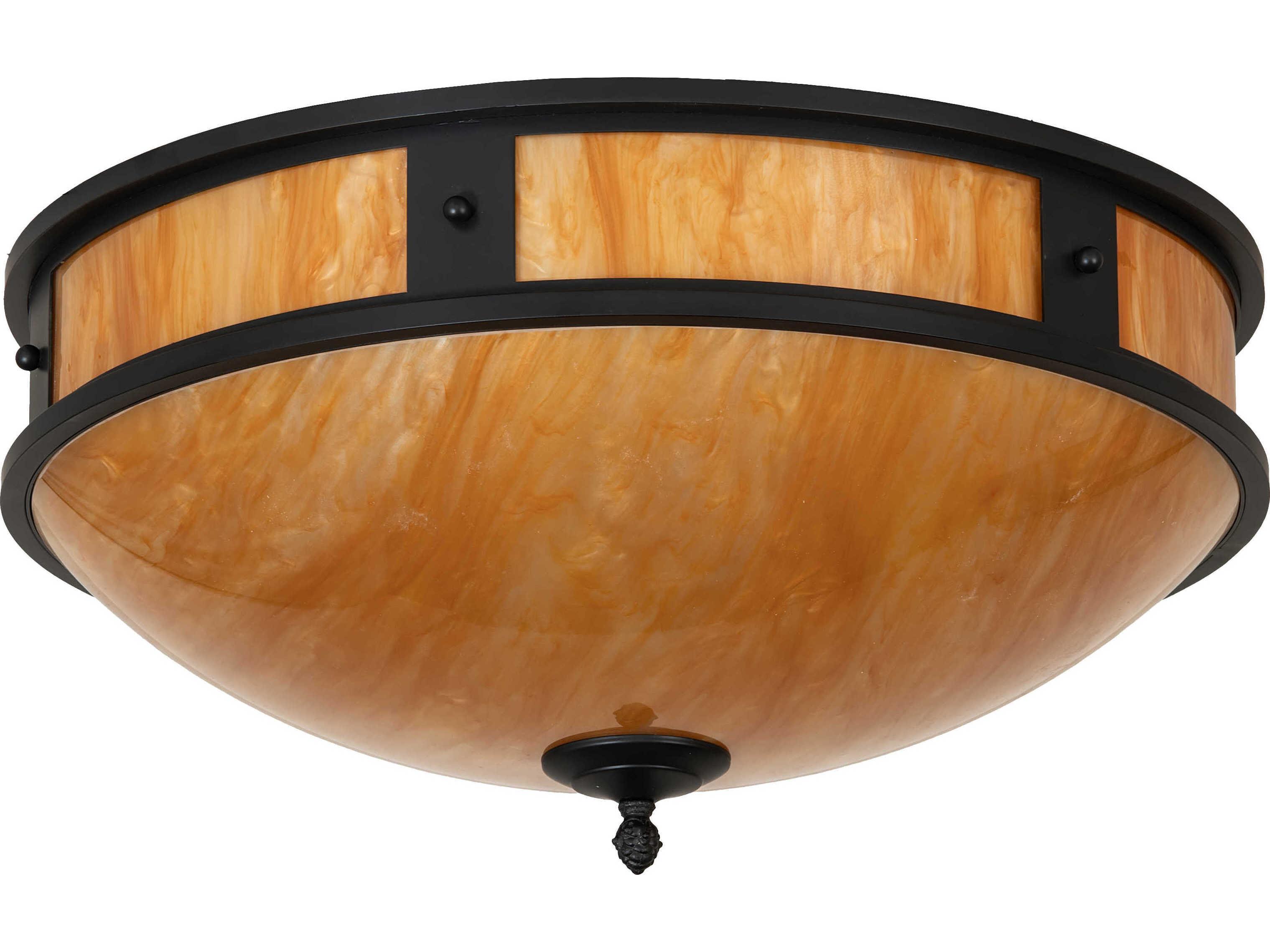 Meyda Capella 3-Light Solar Black Flush Mount