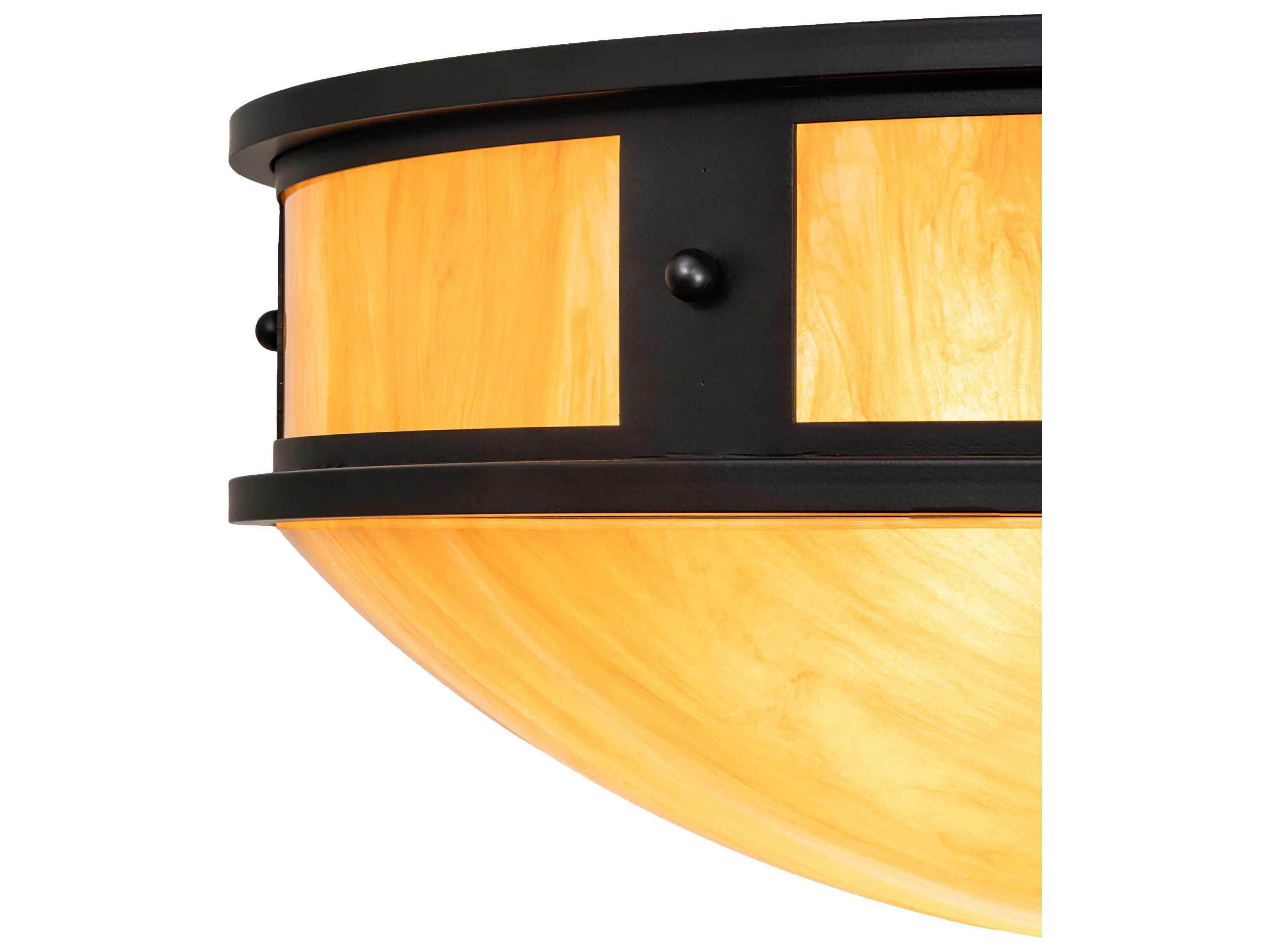 Meyda Capella 3-Light Solar Black Flush Mount