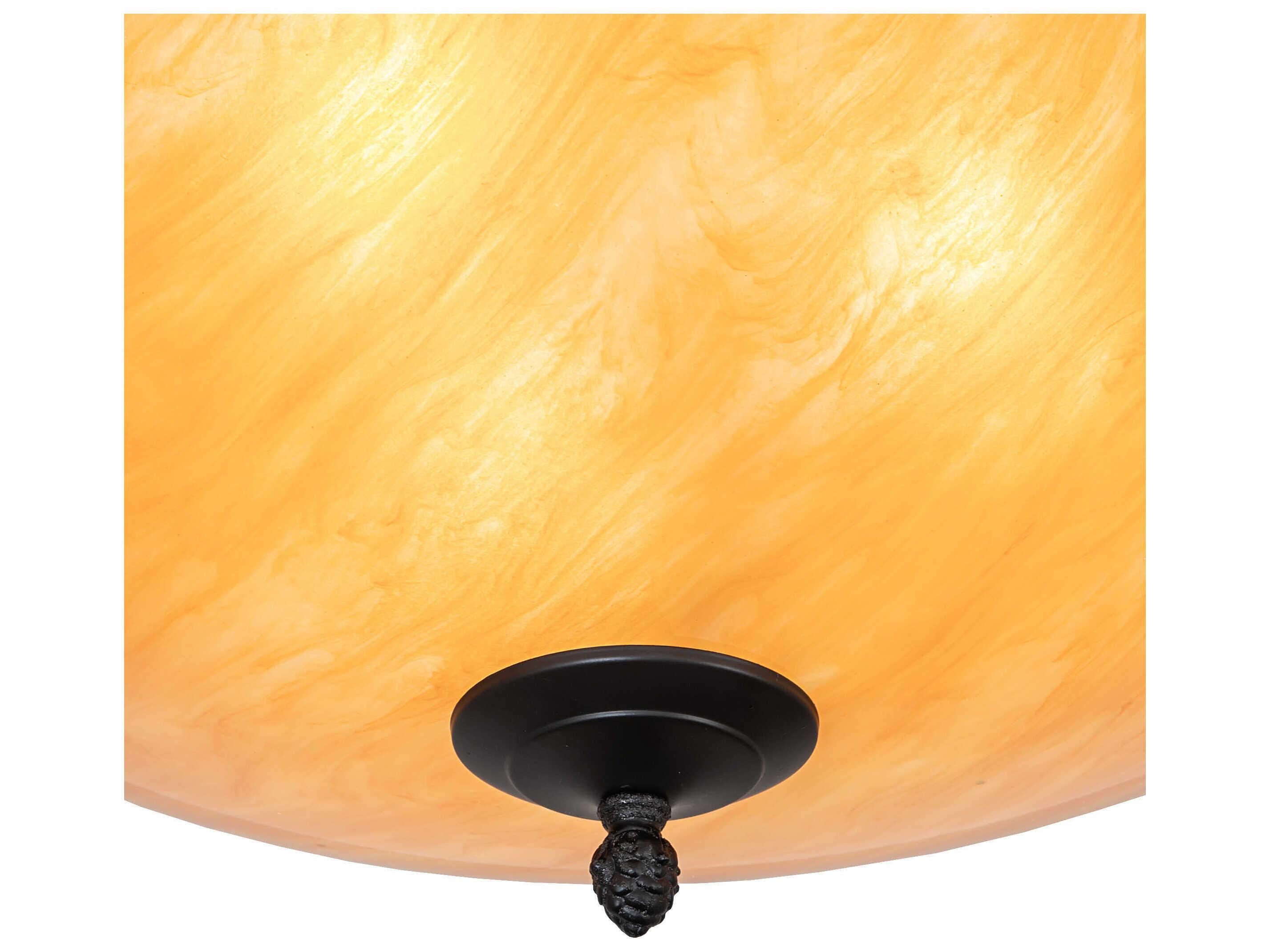 Meyda Capella 3-Light Solar Black Flush Mount