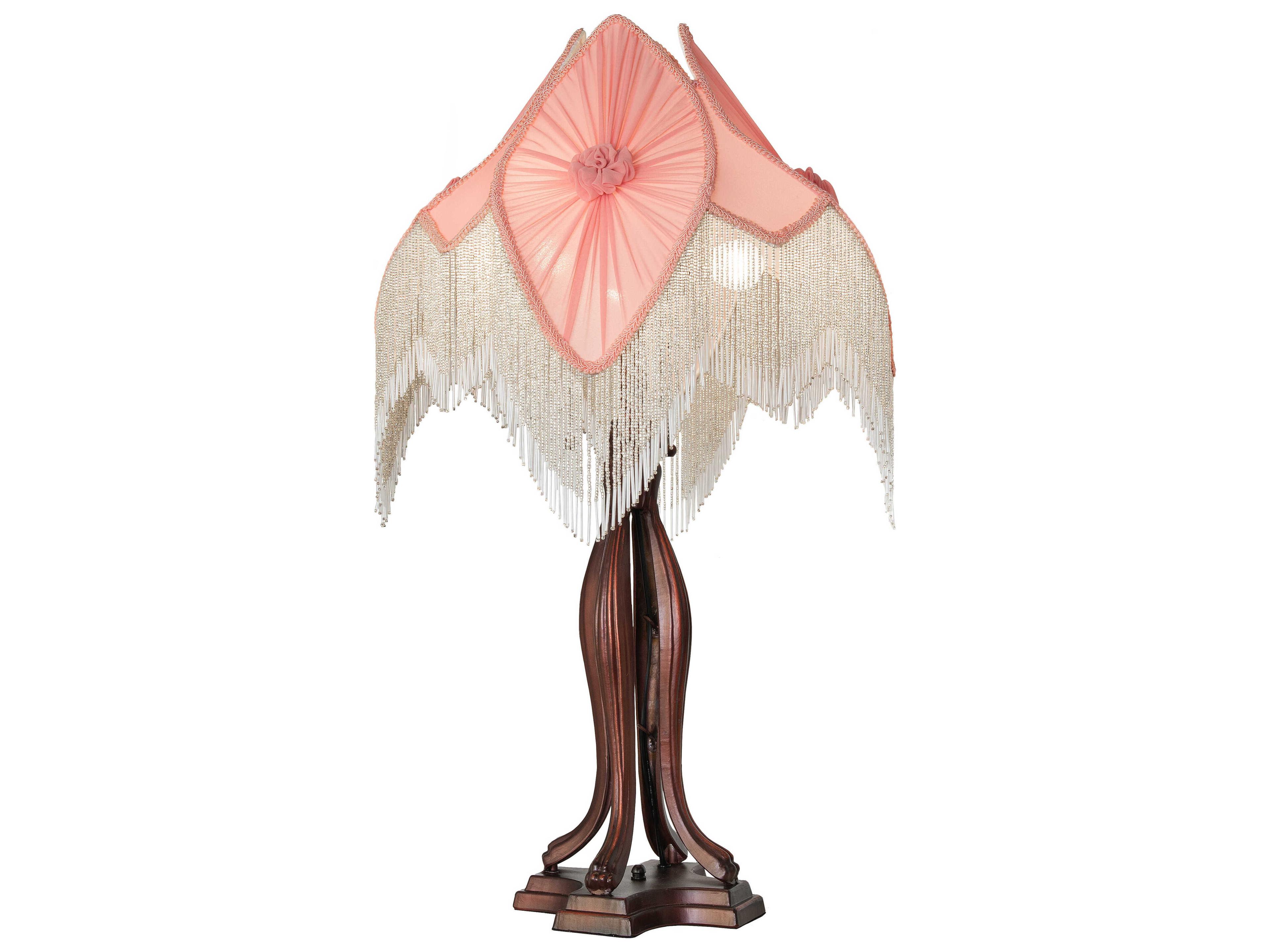 Meyda Fabric & Fringe Mahogany Bronze Buffet Lamp