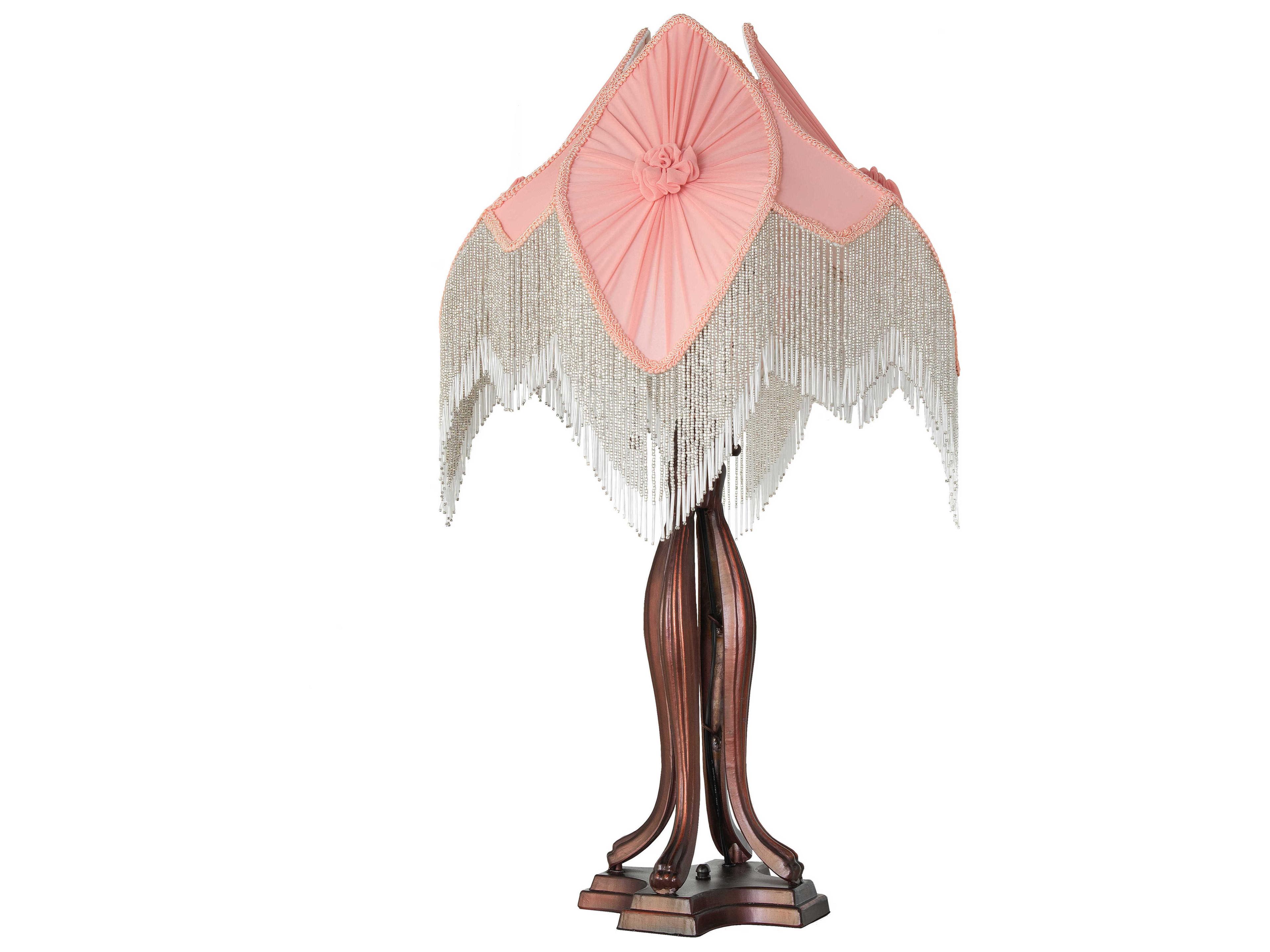 Meyda Fabric & Fringe Mahogany Bronze Buffet Lamp