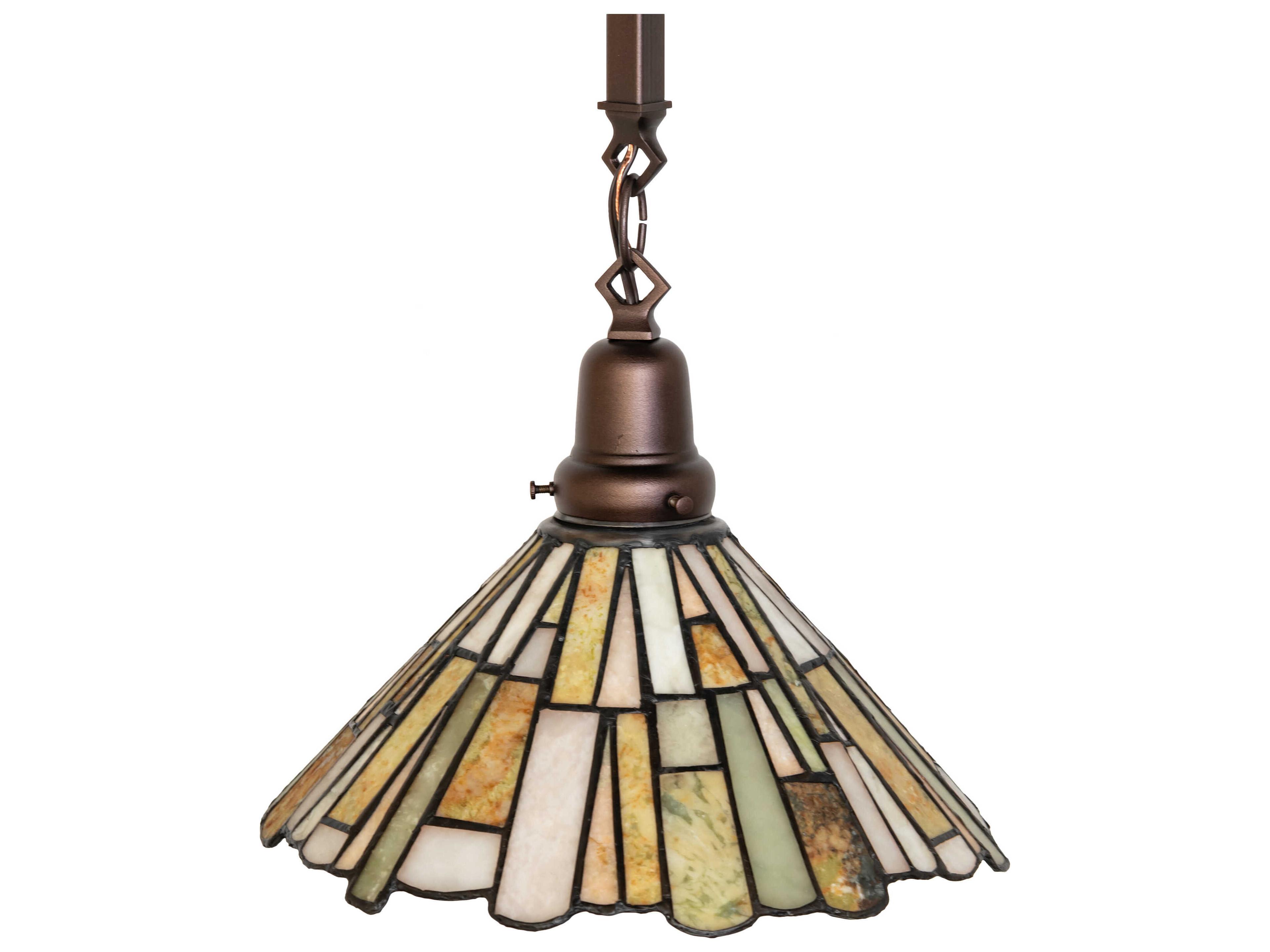 Meyda Delta Jadestone 1-Light Mahogany Bronze Pendant