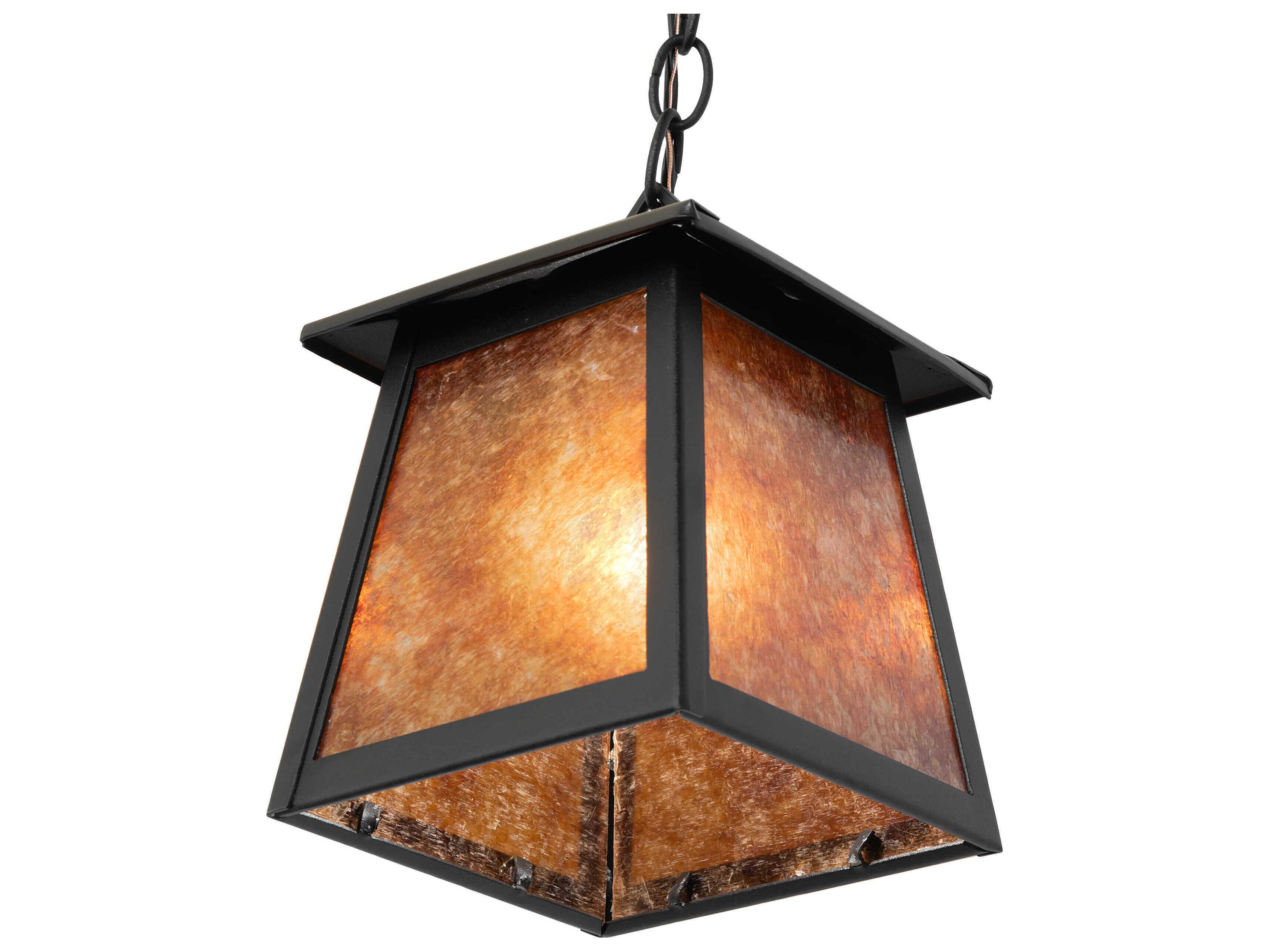 Meyda Mission Prime 1-Light Textured Black Mini Pendant