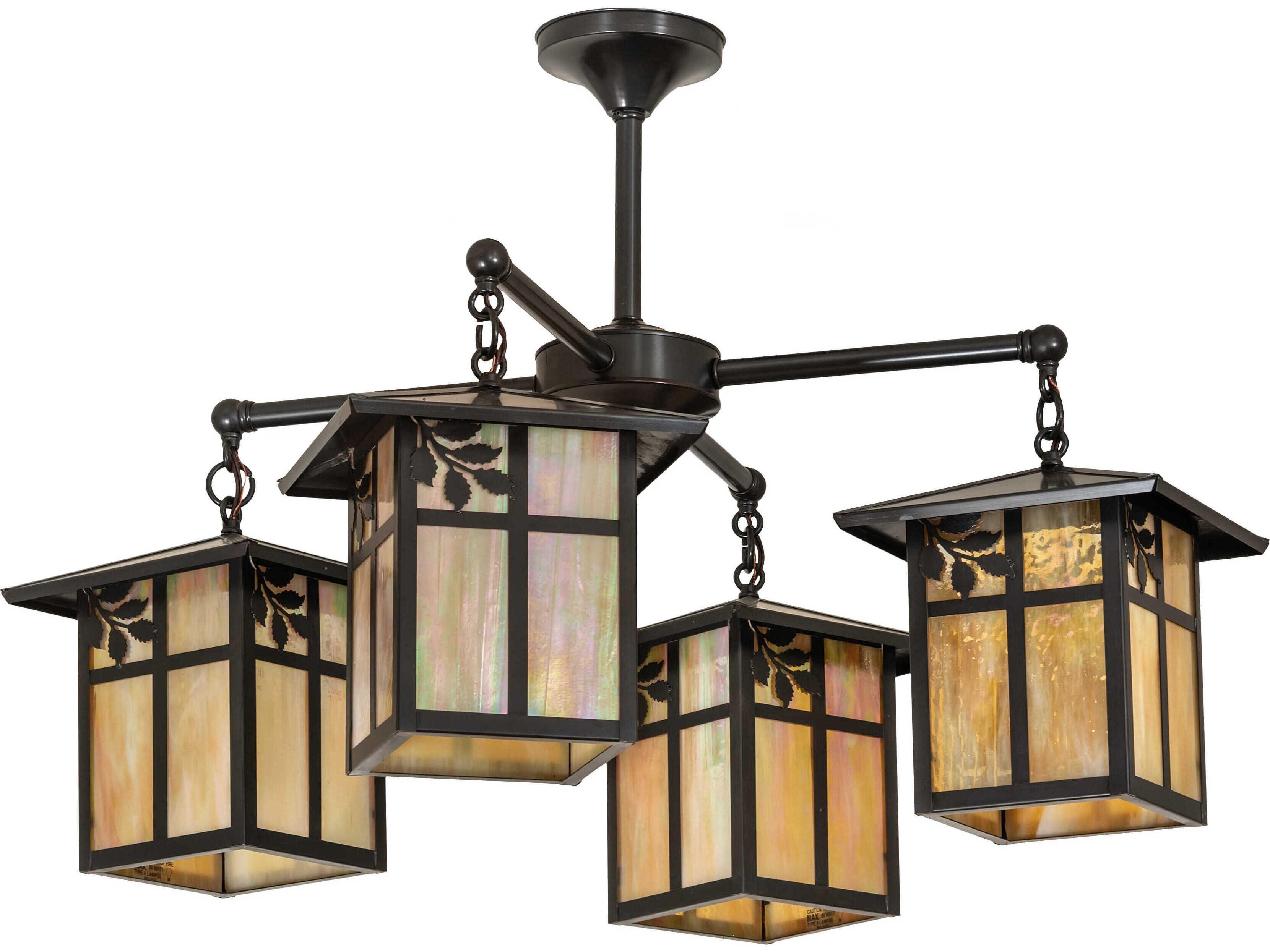 Meyda Seneca Single Branch Leaf 4 - Light Outdoor Hanging Light