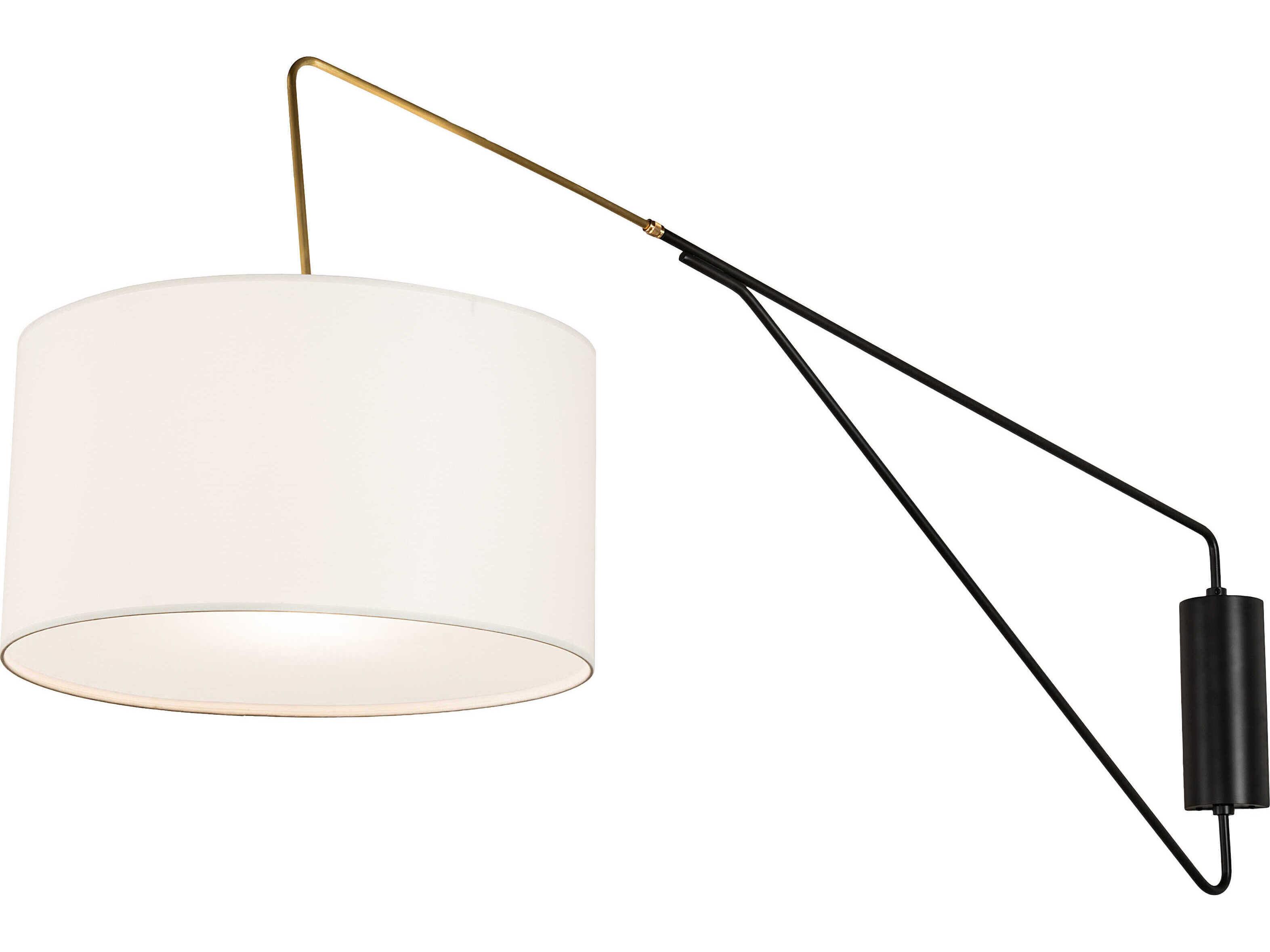 Meyda Cilindro 1-Light Solar Black / Brass Swing Arm Sconce