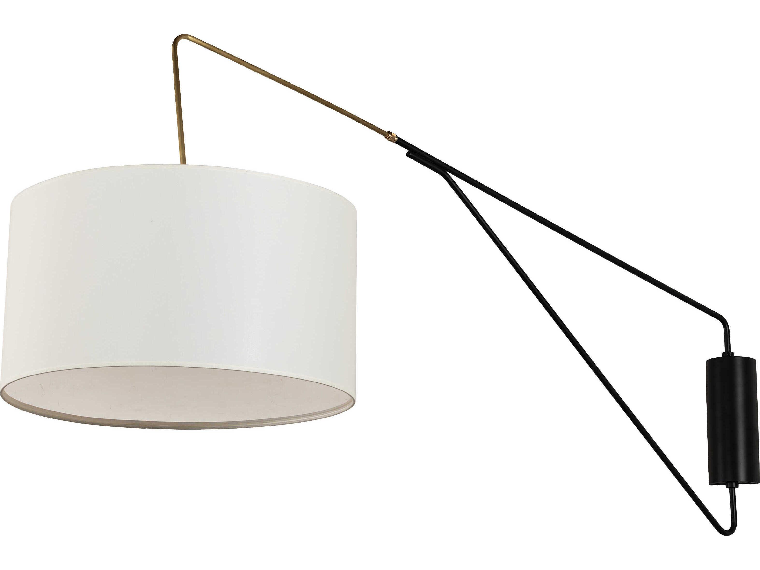 Meyda Cilindro 1-Light Solar Black / Brass Swing Arm Sconce