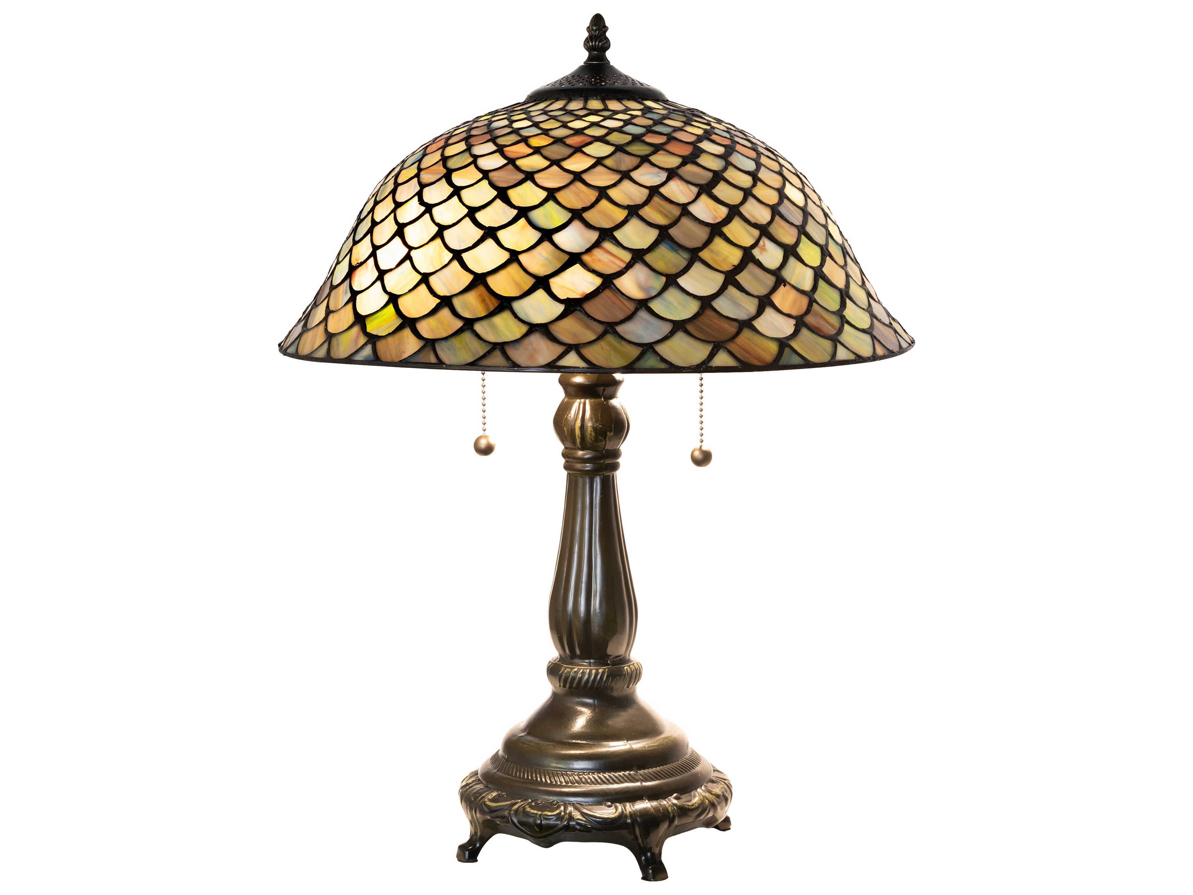 Meyda Tiffany Fishscale Mahogany Bronze Table Lamp