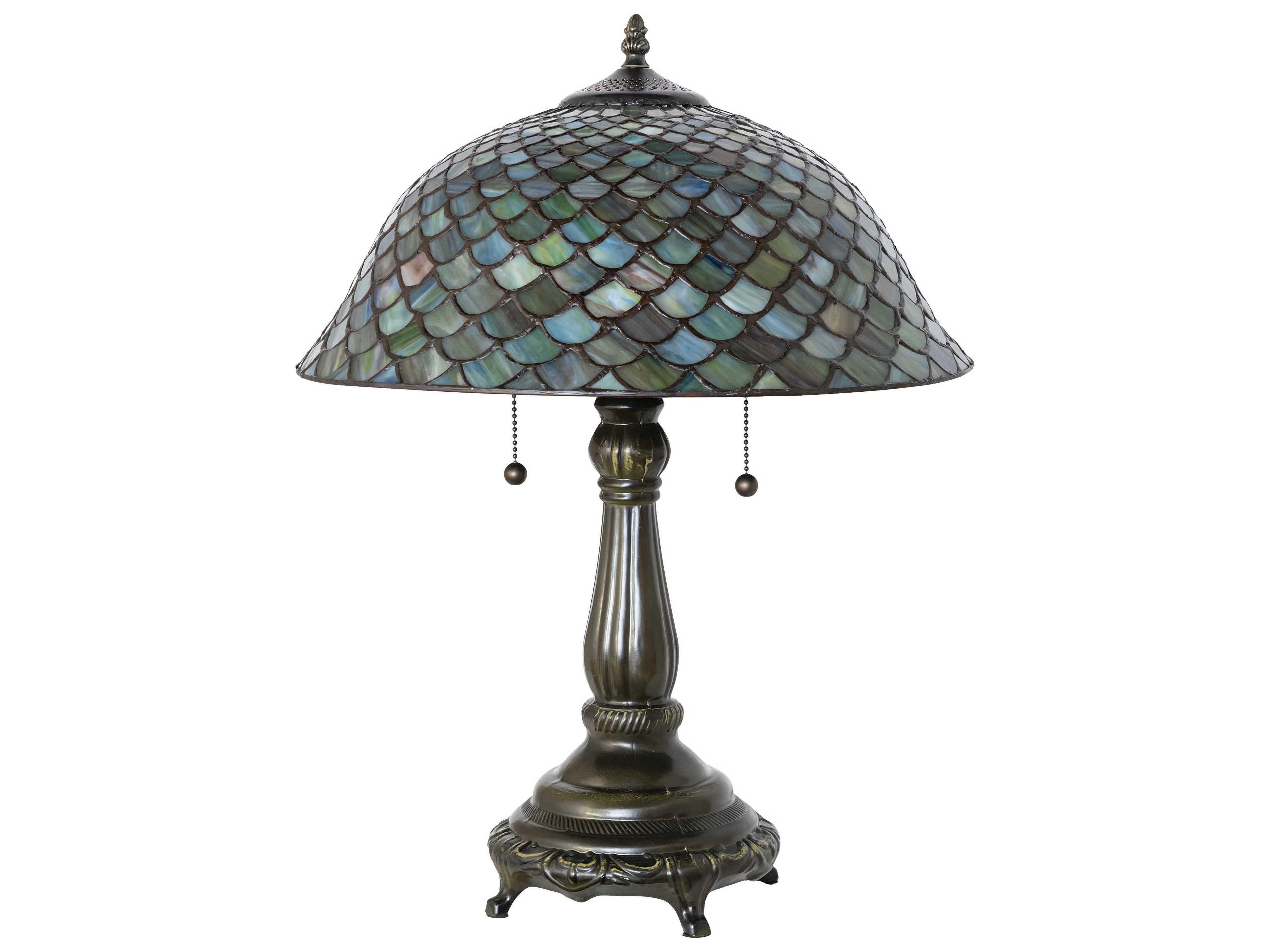 Meyda Tiffany Fishscale Mahogany Bronze Table Lamp