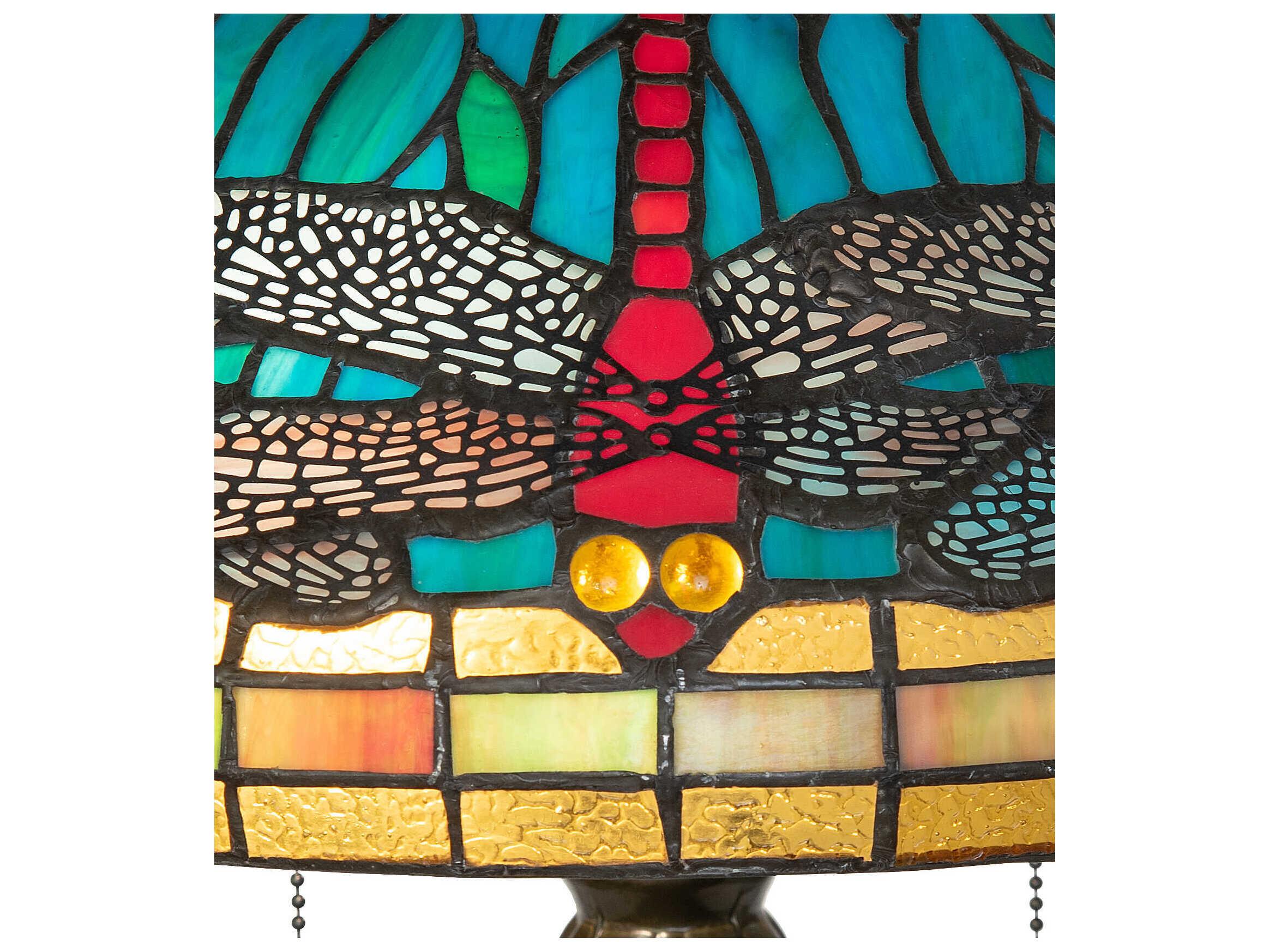 Meyda Tiffany Dragonfly Mahogany Bronze Table Lamp