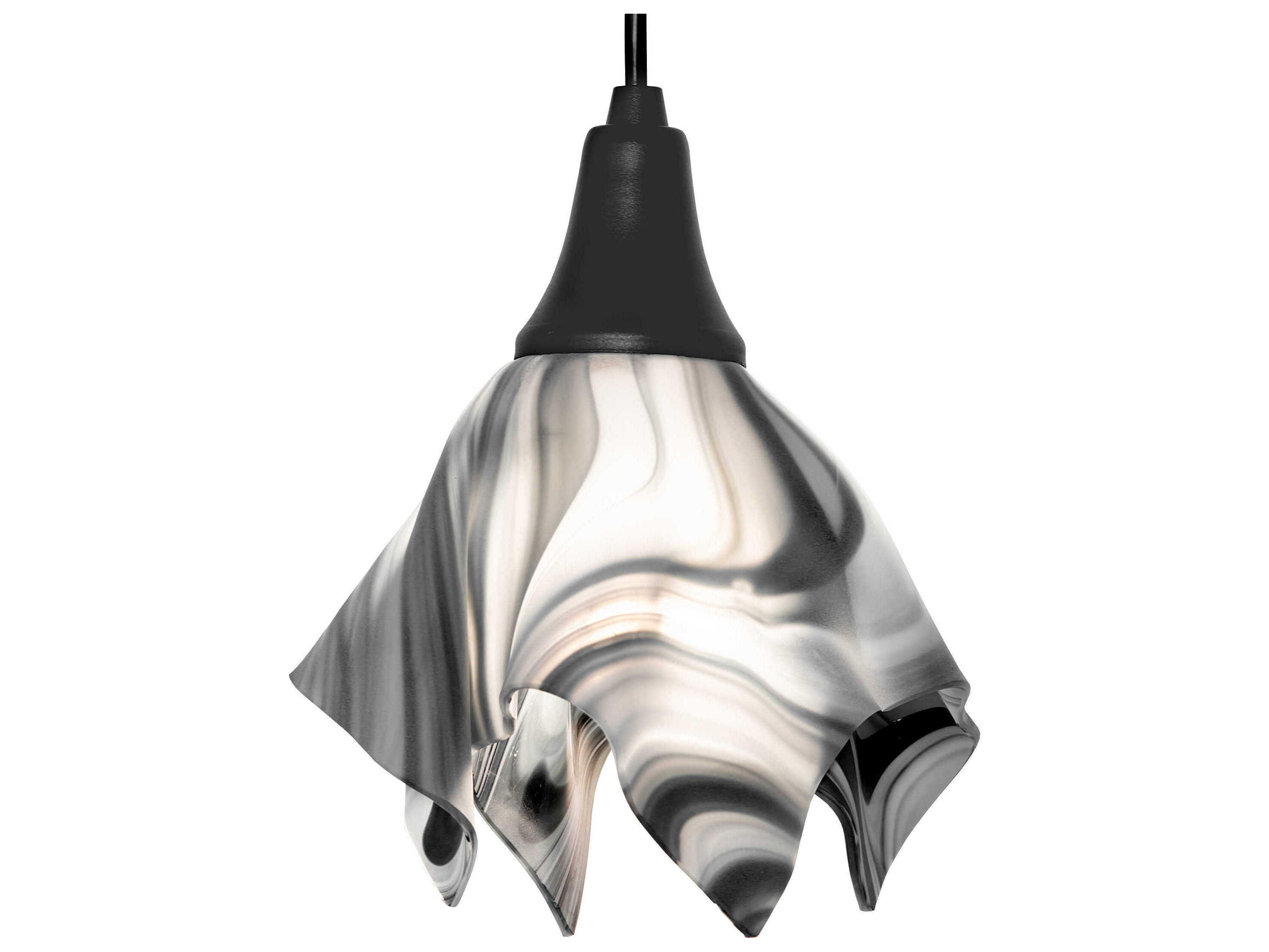 Meyda Metro Fusion 1-Light Black White Baroque Mini Pendant