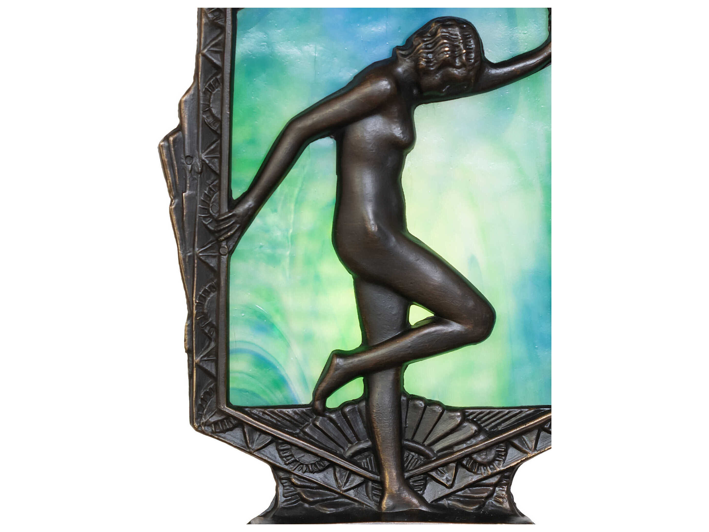 Meyda Posing Deco Lady Antique Brass Table Lamp