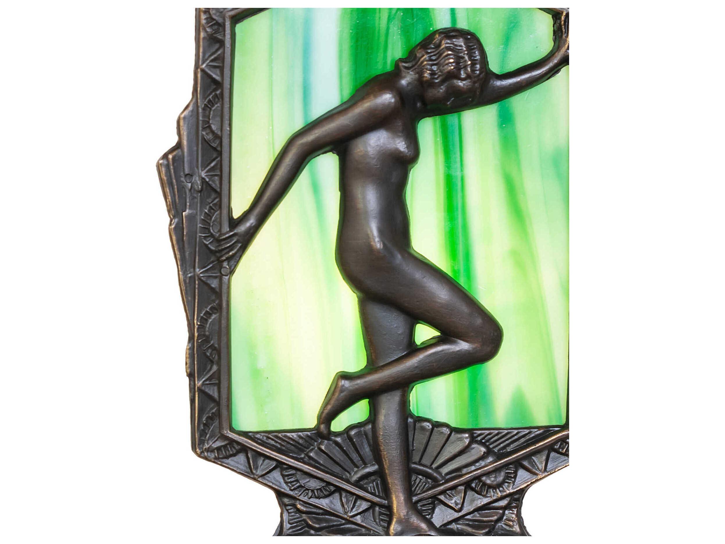 Meyda Posing Deco Lady Antique Brass Table Lamp